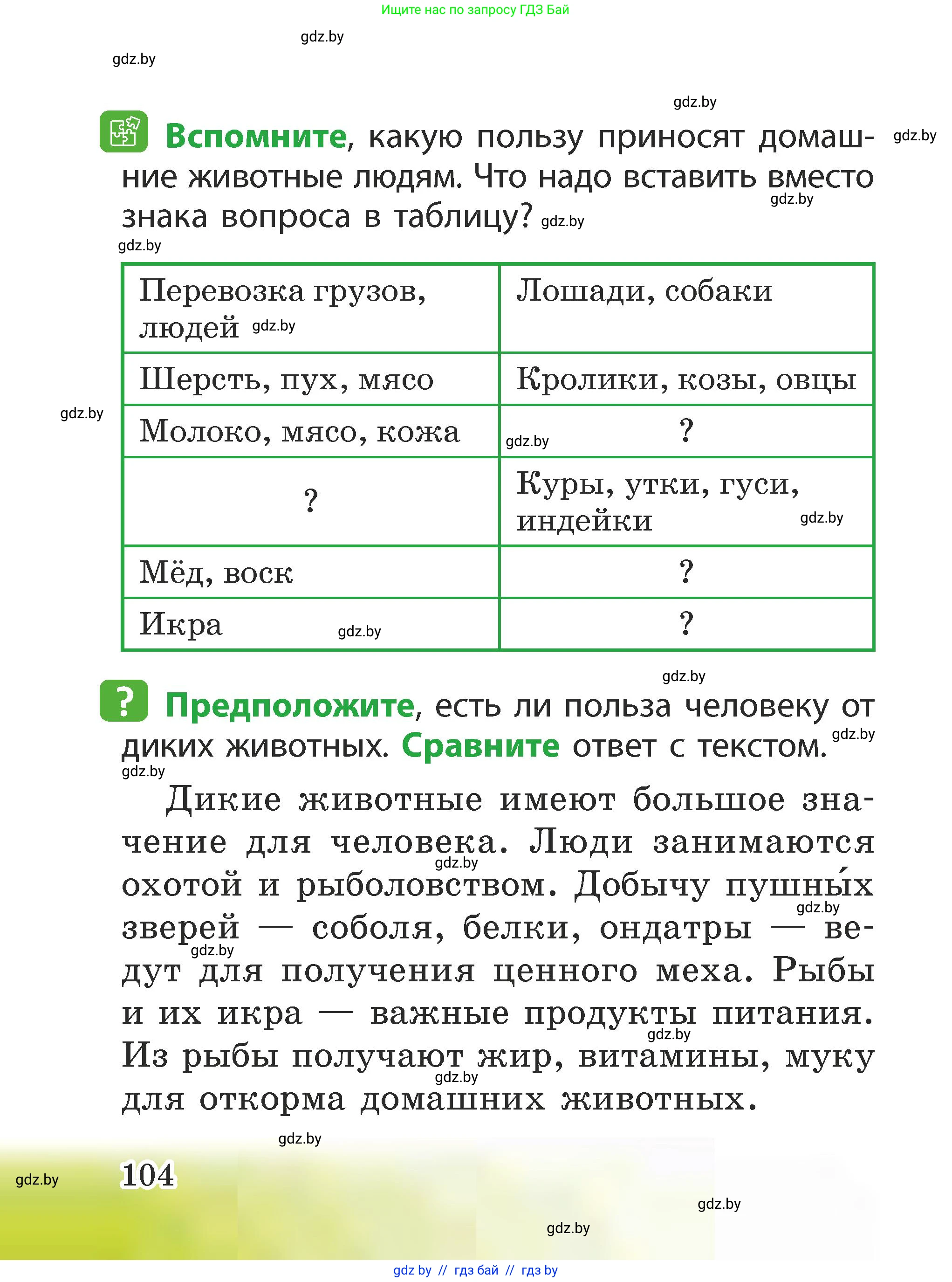 Человек и мир, 2 класс Учебник, авторы: Трафимова Галина Владимировна, Трафимов Сергей Анатольевич, издательство Академия образования, Минск, 2024, страница 104
