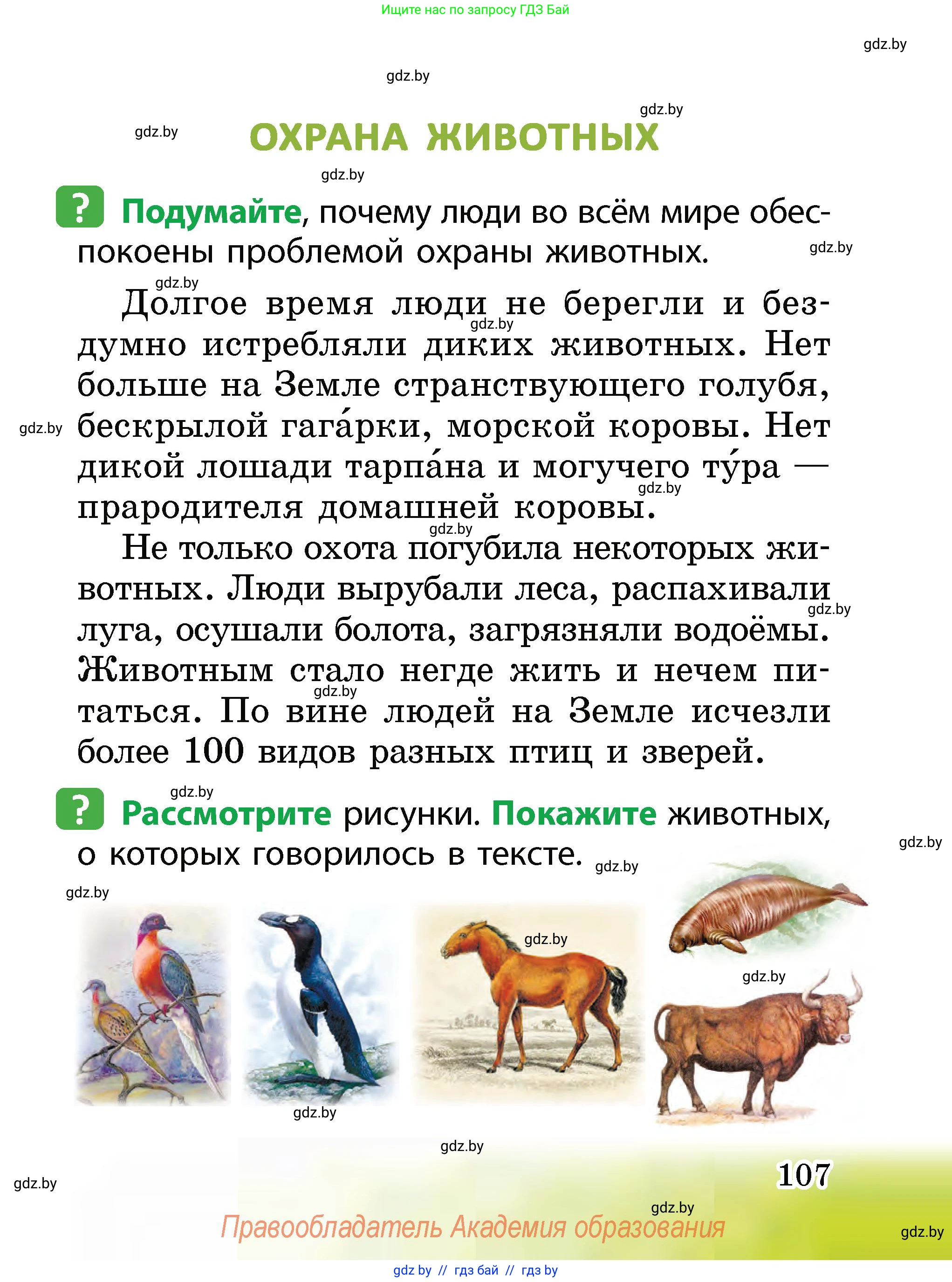 Человек и мир, 2 класс Учебник, авторы: Трафимова Галина Владимировна, Трафимов Сергей Анатольевич, издательство Академия образования, Минск, 2024, страница 107