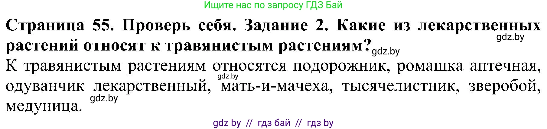 Человек и мир, 2 класс Учебник, авторы: Трафимова Галина Владимировна, Трафимов Сергей Анатольевич, издательство Академия образования, Минск, 2024, страница 55, номер 2, Решение