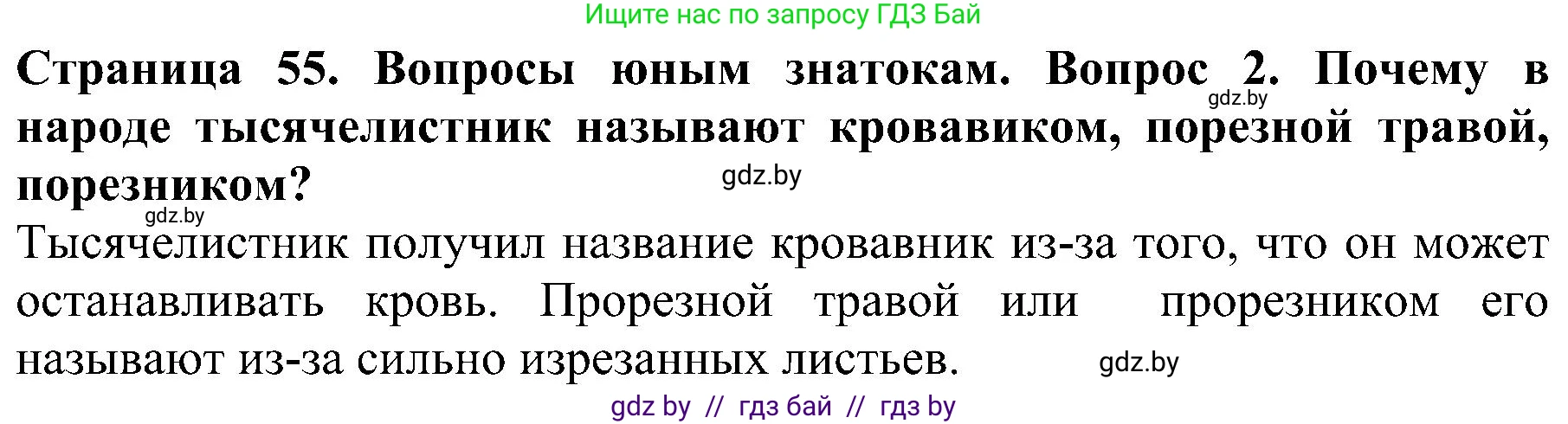 Человек и мир, 2 класс Учебник, авторы: Трафимова Галина Владимировна, Трафимов Сергей Анатольевич, издательство Академия образования, Минск, 2024, страница 55, номер 2, Решение