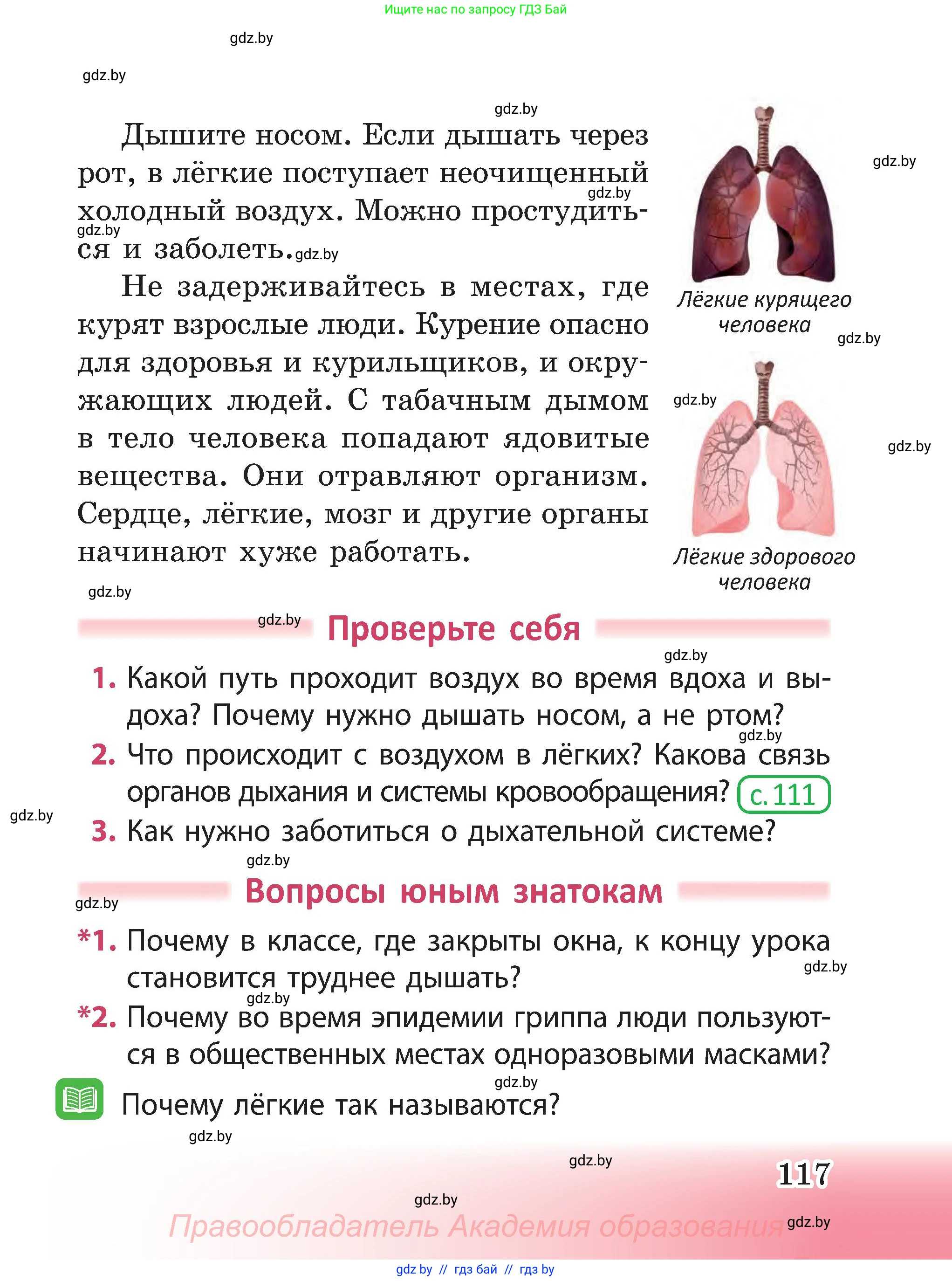 Человек и мир, 3 класс Учебник, авторы: Трафимова Галина Владимировна, Трафимов Сергей Анатольевич, издательство Академия образования, Минск, 2025, голубого цвета, страница 117