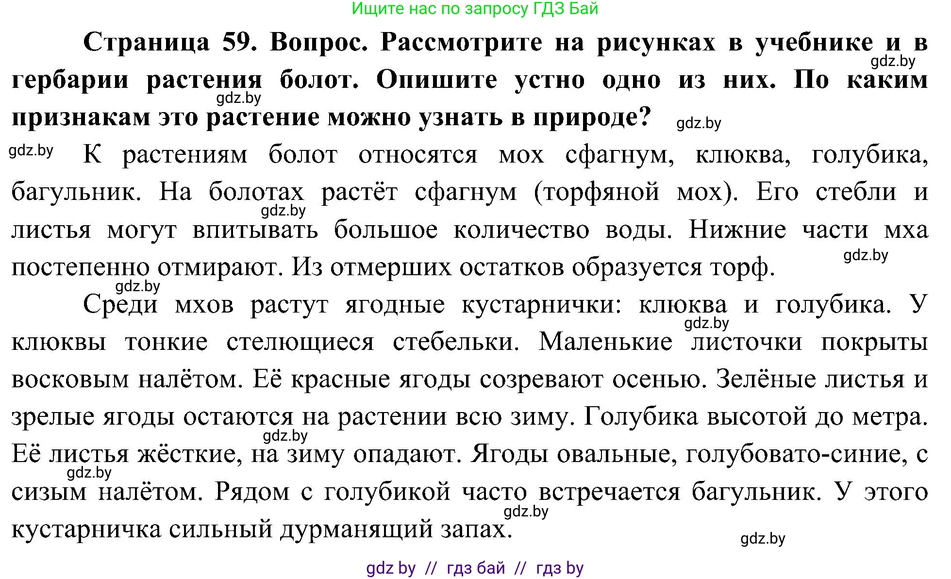 Человек и мир, 3 класс Учебник, авторы: Трафимова Галина Владимировна, Трафимов Сергей Анатольевич, издательство Академия образования, Минск, 2025, голубого цвета, страница 59, Решение
