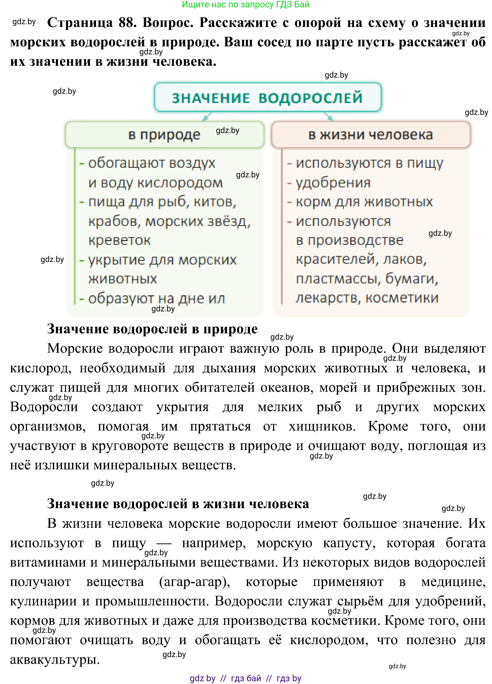 Человек и мир, 3 класс Учебник, авторы: Трафимова Галина Владимировна, Трафимов Сергей Анатольевич, издательство Академия образования, Минск, 2025, голубого цвета, страница 88, Решение
