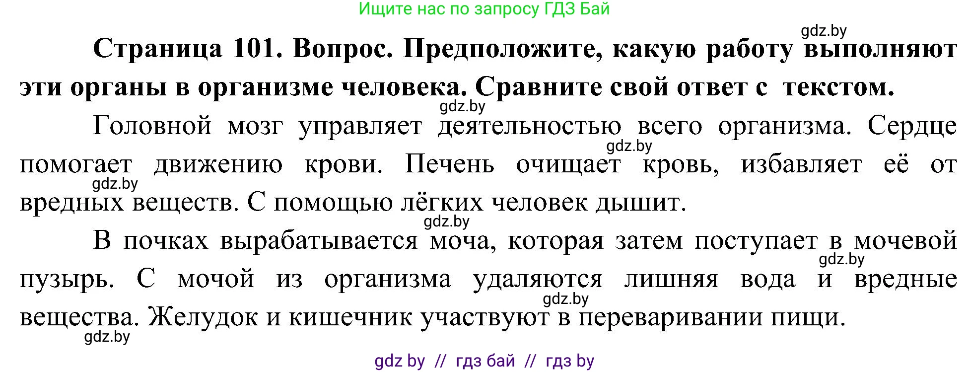 Человек и мир, 3 класс Учебник, авторы: Трафимова Галина Владимировна, Трафимов Сергей Анатольевич, издательство Академия образования, Минск, 2025, голубого цвета, страница 101, Решение