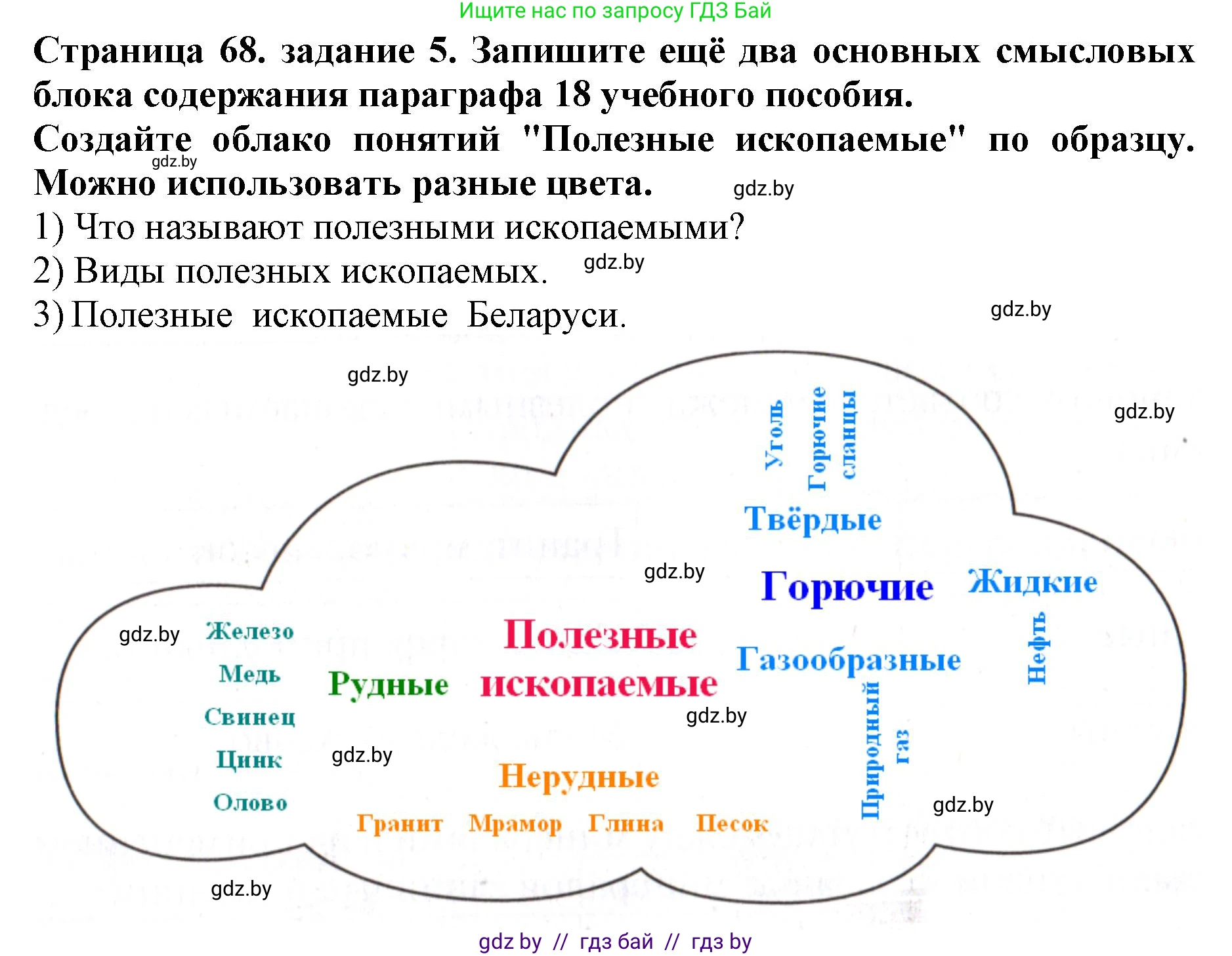 Человек и мир, 5 класс рабочая тетрадь, авторы: Лопух Пётр Степанович, Шкель Людмила Валерьевна, издательство Аверсэв, Минск, 2022, страница 68, номер 5, Решение