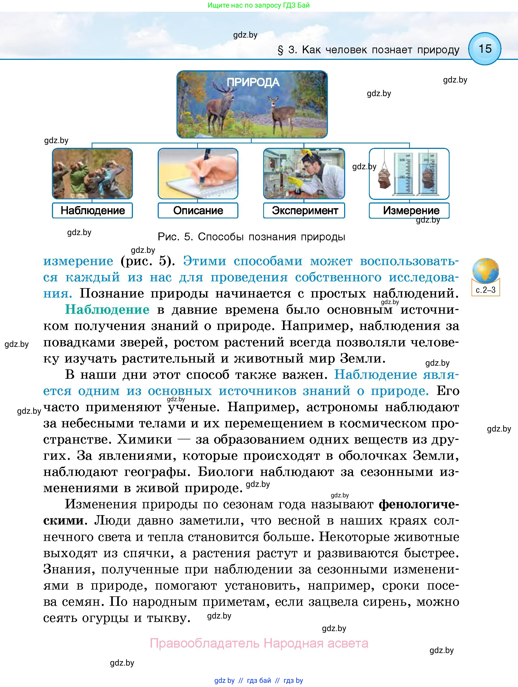 Человек и мир, 5 класс Учебник, авторы: Лопух Пётр Степанович, Сарычева Ольга Владимировна, Шкель Людмила Валерьевна, издательство Народная асвета, Минск, 2022, белого цвета, страница 15