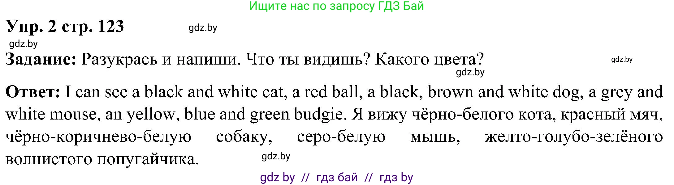 Английский язык (english), 3 класс практикум (activity book ), авторы: Лапицкая Людмила Михайловна (Lapitskaya Ludmila), Калишевич Алла Ивановна, Севрюкова Татьяна Юрьевна, Седунова Наталья Михайловна (Sedunova Natalia), издательство Аверсэв, Минск, 2023, зелёного цвета, Часть 2, страница 123, номер 2, Решение