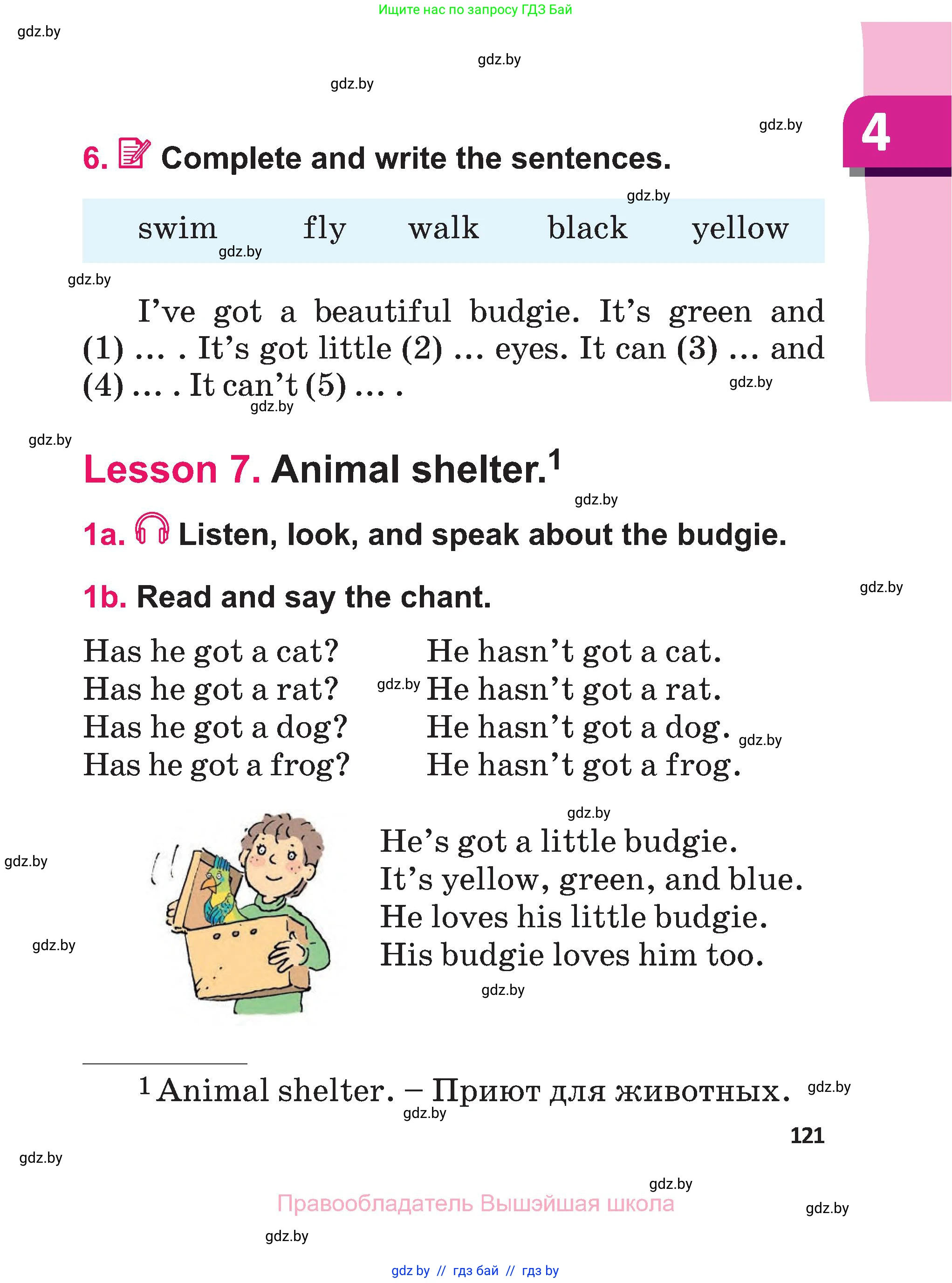 Английский язык (english), 3 класс Учебник, авторы: Лапицкая Людмила Михайловна (Lapitskaya Ludmila), Калишевич Алла Ивановна, Севрюкова Татьяна Юрьевна, Седунова Наталья Михайловна (Sedunova Natalia), издательство Вышэйшая школа, Минск, 2023, Часть 1, страница 121