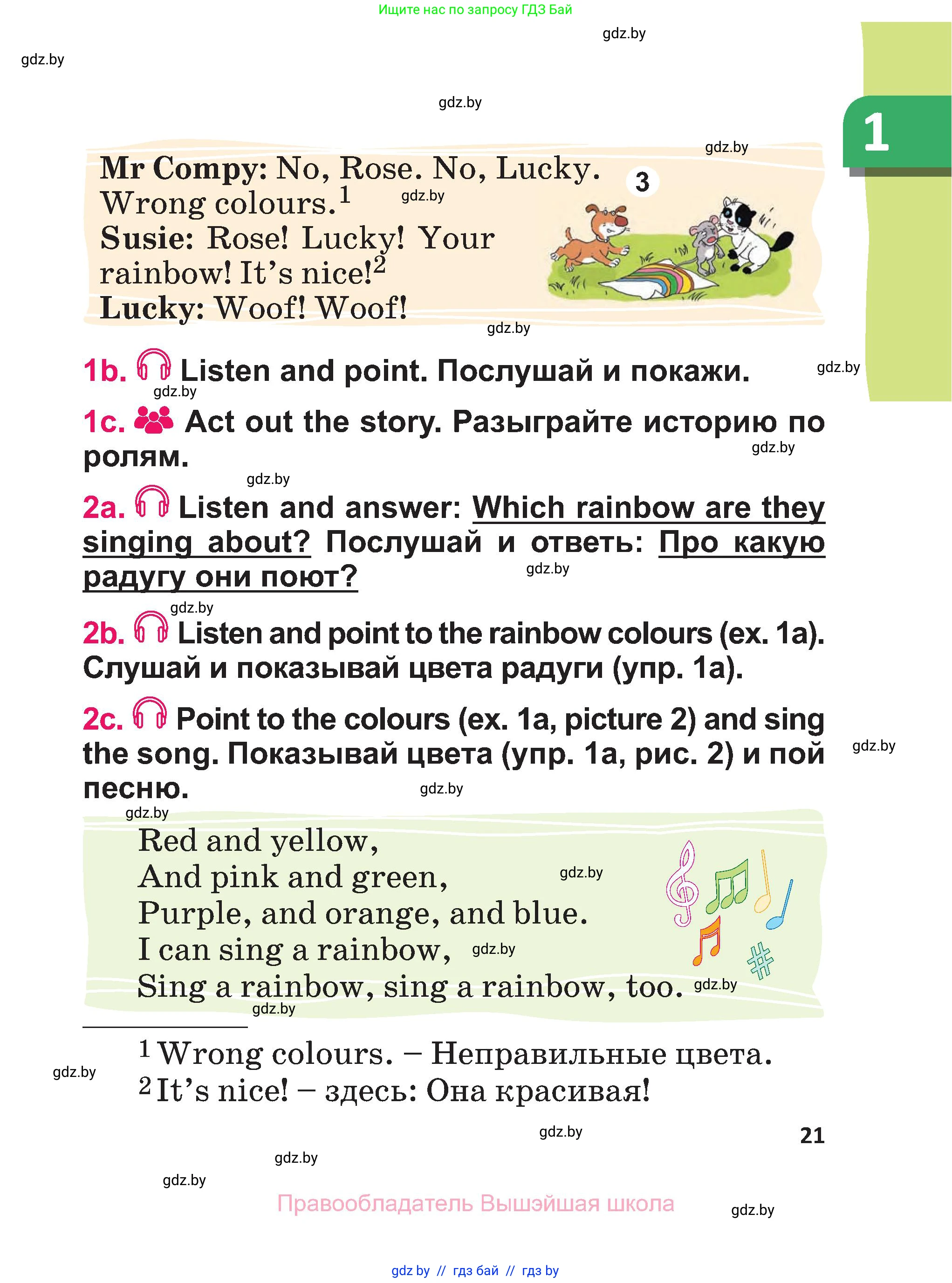 Английский язык (english), 3 класс Учебник, авторы: Лапицкая Людмила Михайловна (Lapitskaya Ludmila), Калишевич Алла Ивановна, Севрюкова Татьяна Юрьевна, Седунова Наталья Михайловна (Sedunova Natalia), издательство Вышэйшая школа, Минск, 2023, Часть 1, страница 21