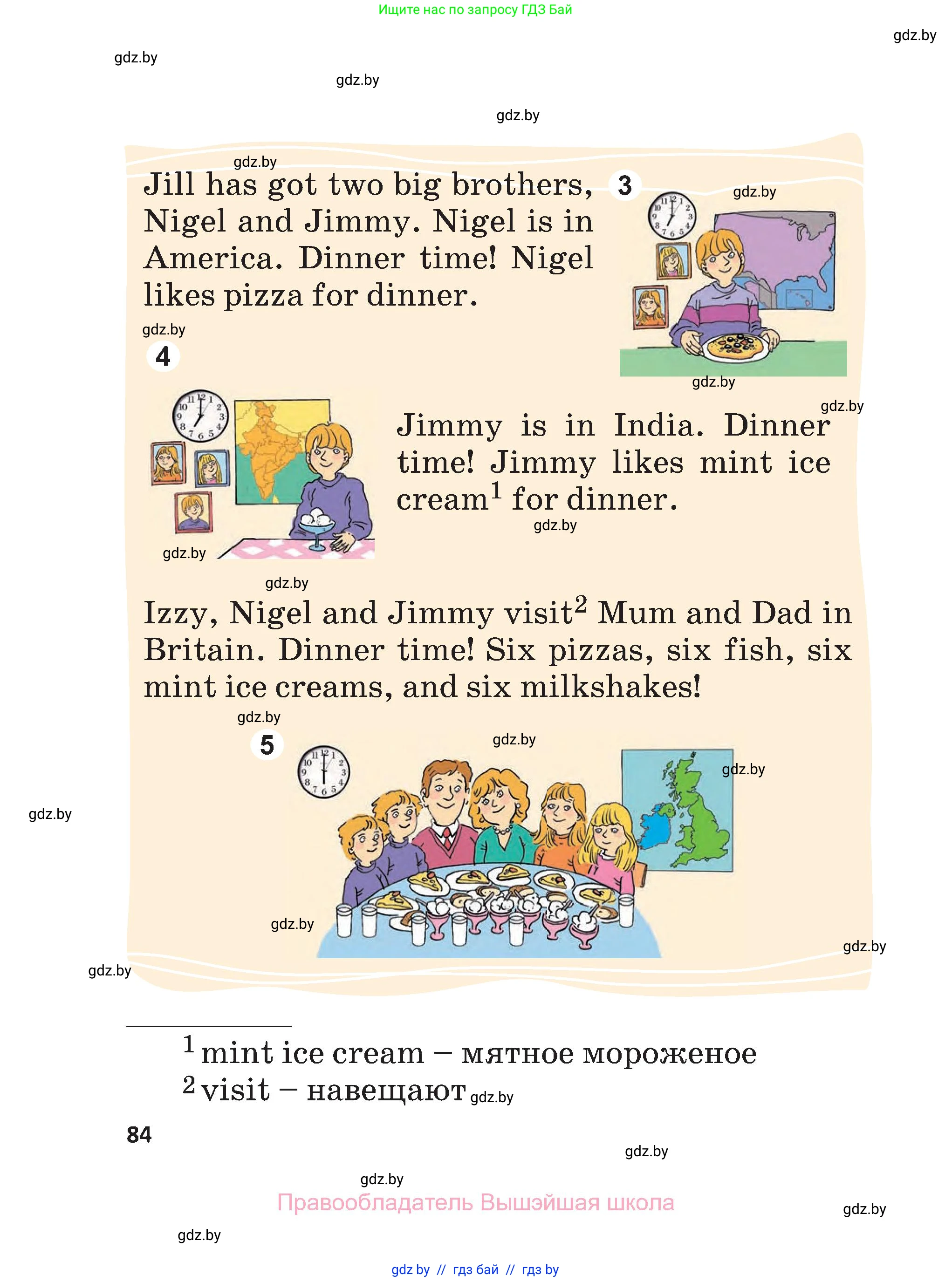 Английский язык (english), 3 класс Учебник, авторы: Лапицкая Людмила Михайловна (Lapitskaya Ludmila), Калишевич Алла Ивановна, Севрюкова Татьяна Юрьевна, Седунова Наталья Михайловна (Sedunova Natalia), издательство Вышэйшая школа, Минск, 2023, Часть 1, страница 84