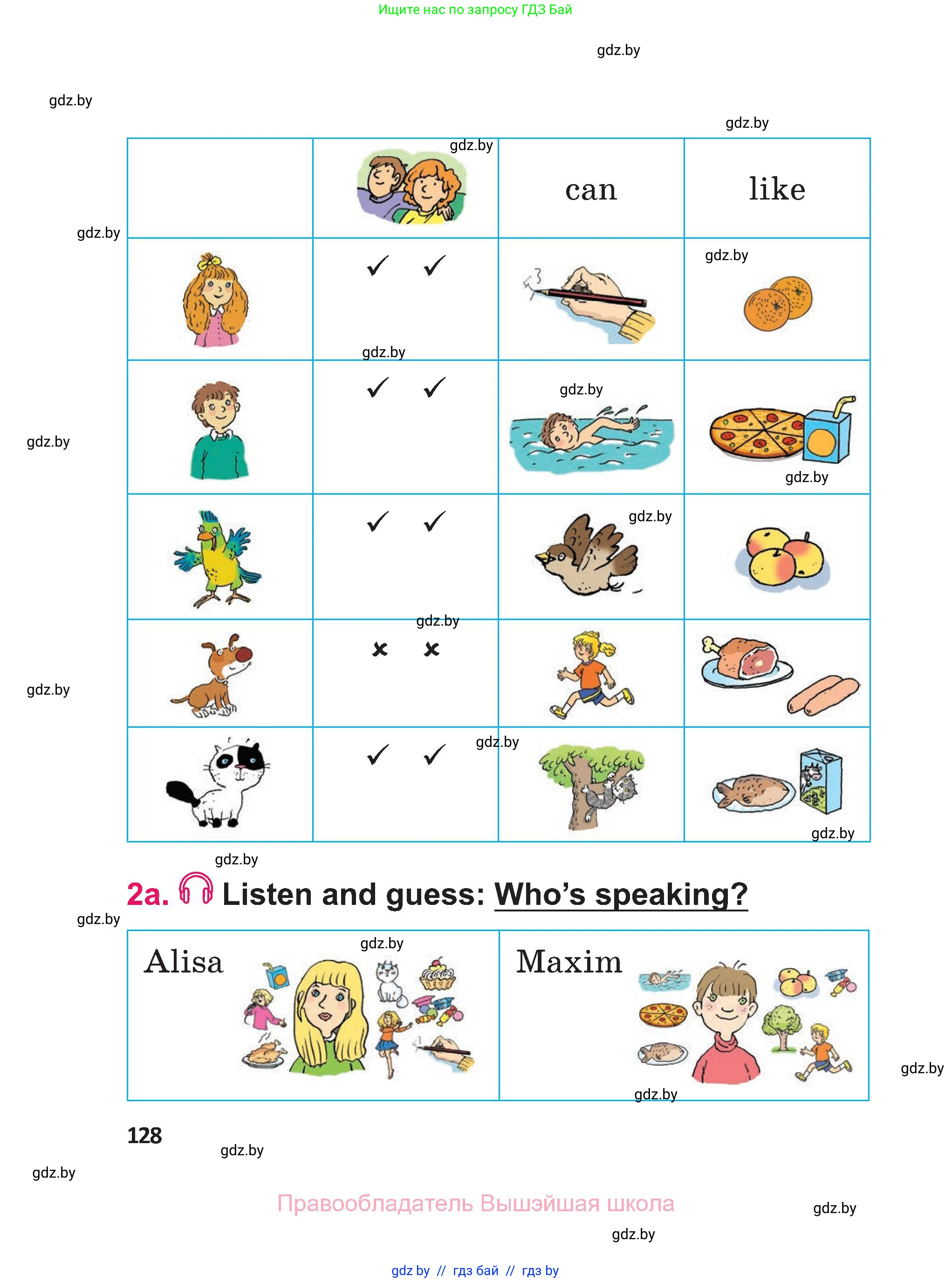 Английский язык (english), 3 класс Учебник, авторы: Лапицкая Людмила Михайловна (Lapitskaya Ludmila), Калишевич Алла Ивановна, Севрюкова Татьяна Юрьевна, Седунова Наталья Михайловна (Sedunova Natalia), издательство Вышэйшая школа, Минск, 2023, Часть 2, страница 128