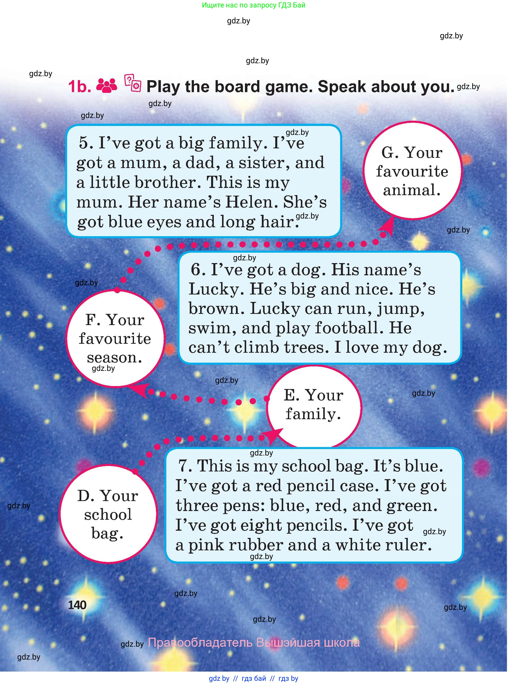 Английский язык (english), 3 класс Учебник, авторы: Лапицкая Людмила Михайловна (Lapitskaya Ludmila), Калишевич Алла Ивановна, Севрюкова Татьяна Юрьевна, Седунова Наталья Михайловна (Sedunova Natalia), издательство Вышэйшая школа, Минск, 2023, Часть 2, страница 140