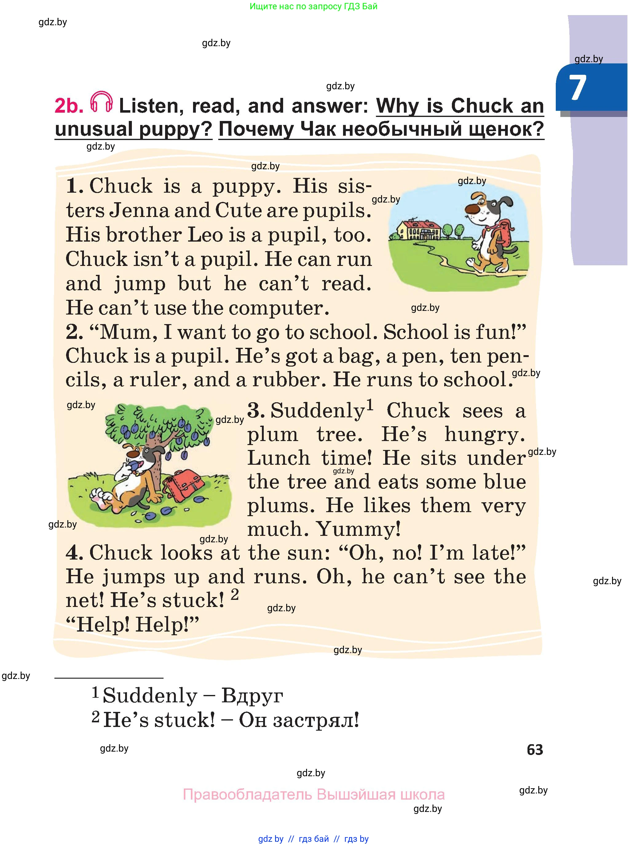 Английский язык (english), 3 класс Учебник, авторы: Лапицкая Людмила Михайловна (Lapitskaya Ludmila), Калишевич Алла Ивановна, Севрюкова Татьяна Юрьевна, Седунова Наталья Михайловна (Sedunova Natalia), издательство Вышэйшая школа, Минск, 2023, Часть 2, страница 63