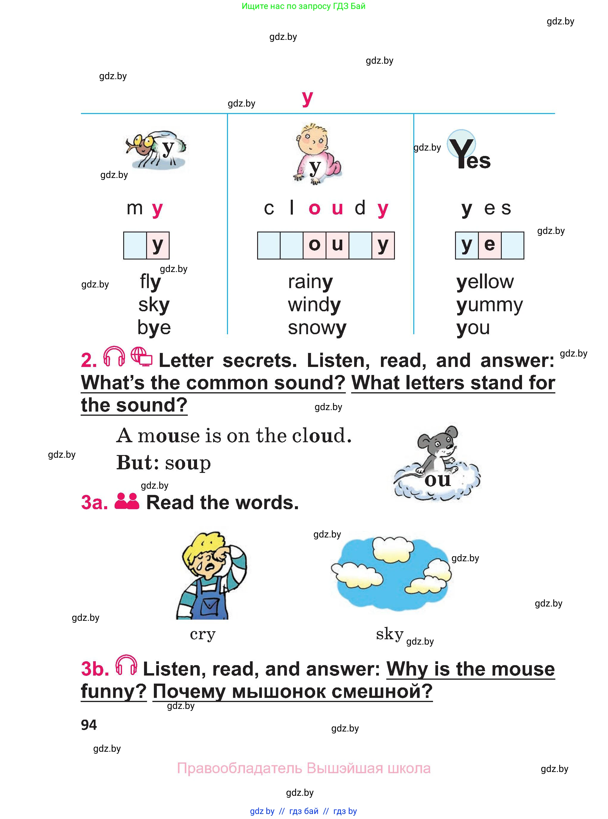 Английский язык (english), 3 класс Учебник, авторы: Лапицкая Людмила Михайловна (Lapitskaya Ludmila), Калишевич Алла Ивановна, Севрюкова Татьяна Юрьевна, Седунова Наталья Михайловна (Sedunova Natalia), издательство Вышэйшая школа, Минск, 2023, Часть 2, страница 94
