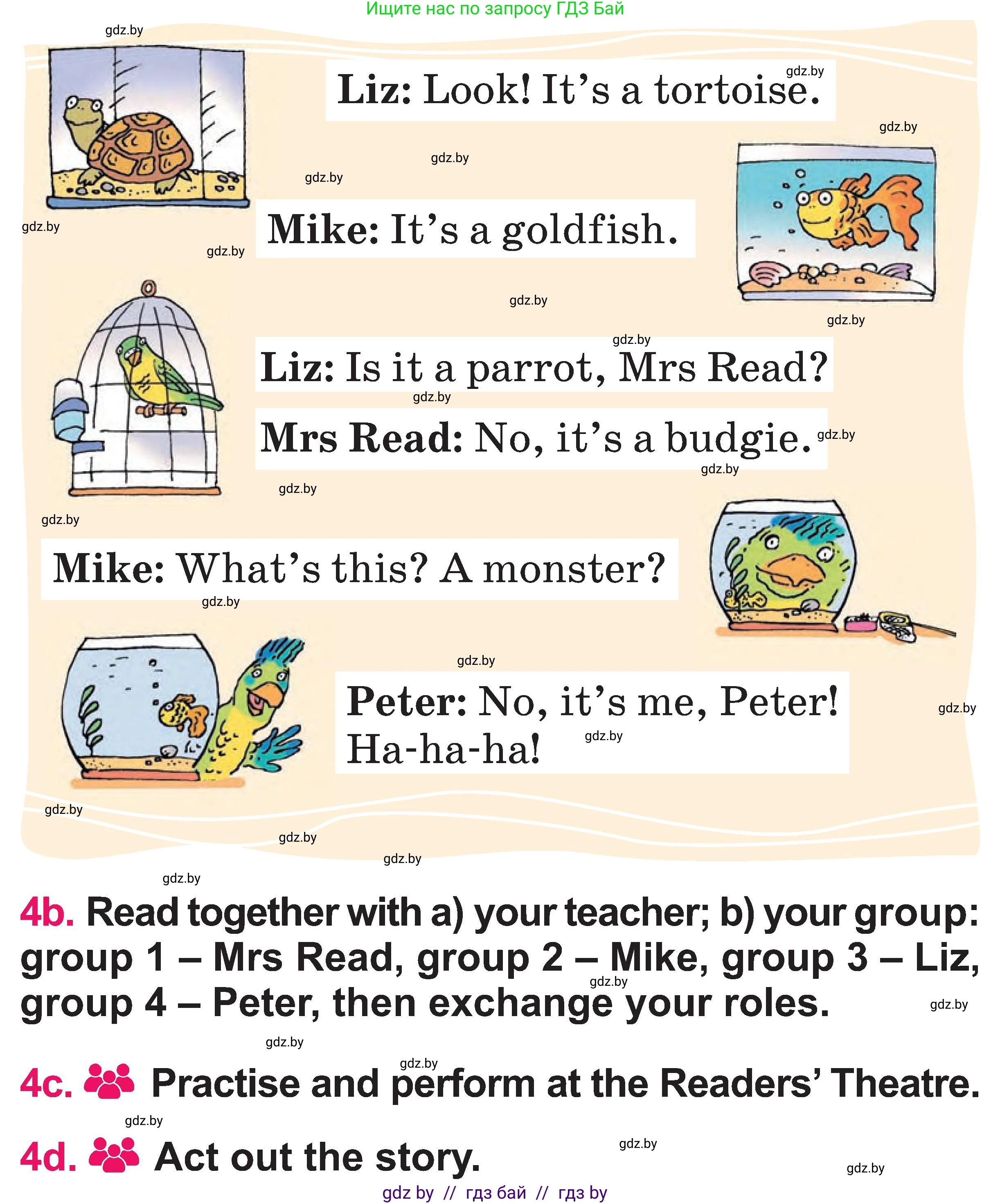 Английский язык (english), 3 класс Учебник, авторы: Лапицкая Людмила Михайловна (Lapitskaya Ludmila), Калишевич Алла Ивановна, Севрюкова Татьяна Юрьевна, Седунова Наталья Михайловна (Sedunova Natalia), издательство Вышэйшая школа, Минск, 2023, Часть 1, страница 103, номер 4, Условие (продолжение 2)