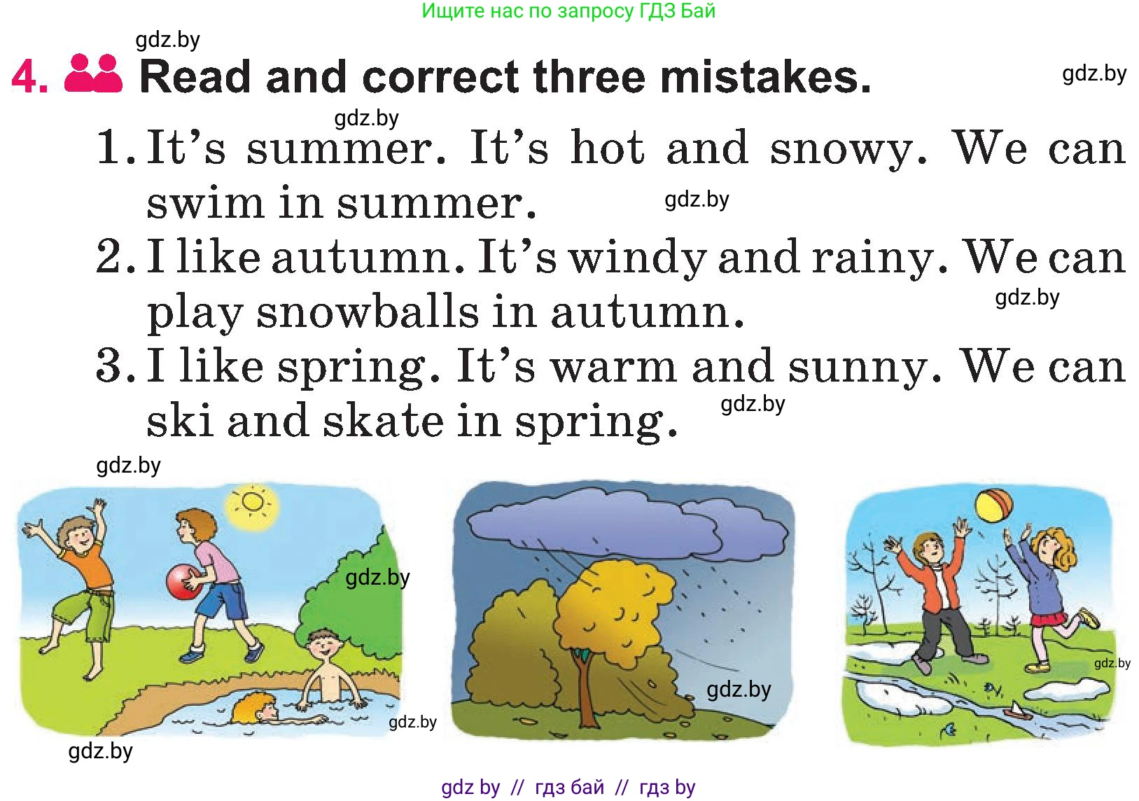 Английский язык (english), 3 класс Учебник, авторы: Лапицкая Людмила Михайловна (Lapitskaya Ludmila), Калишевич Алла Ивановна, Севрюкова Татьяна Юрьевна, Седунова Наталья Михайловна (Sedunova Natalia), издательство Вышэйшая школа, Минск, 2023, Часть 2, страница 102, номер 4, Условие