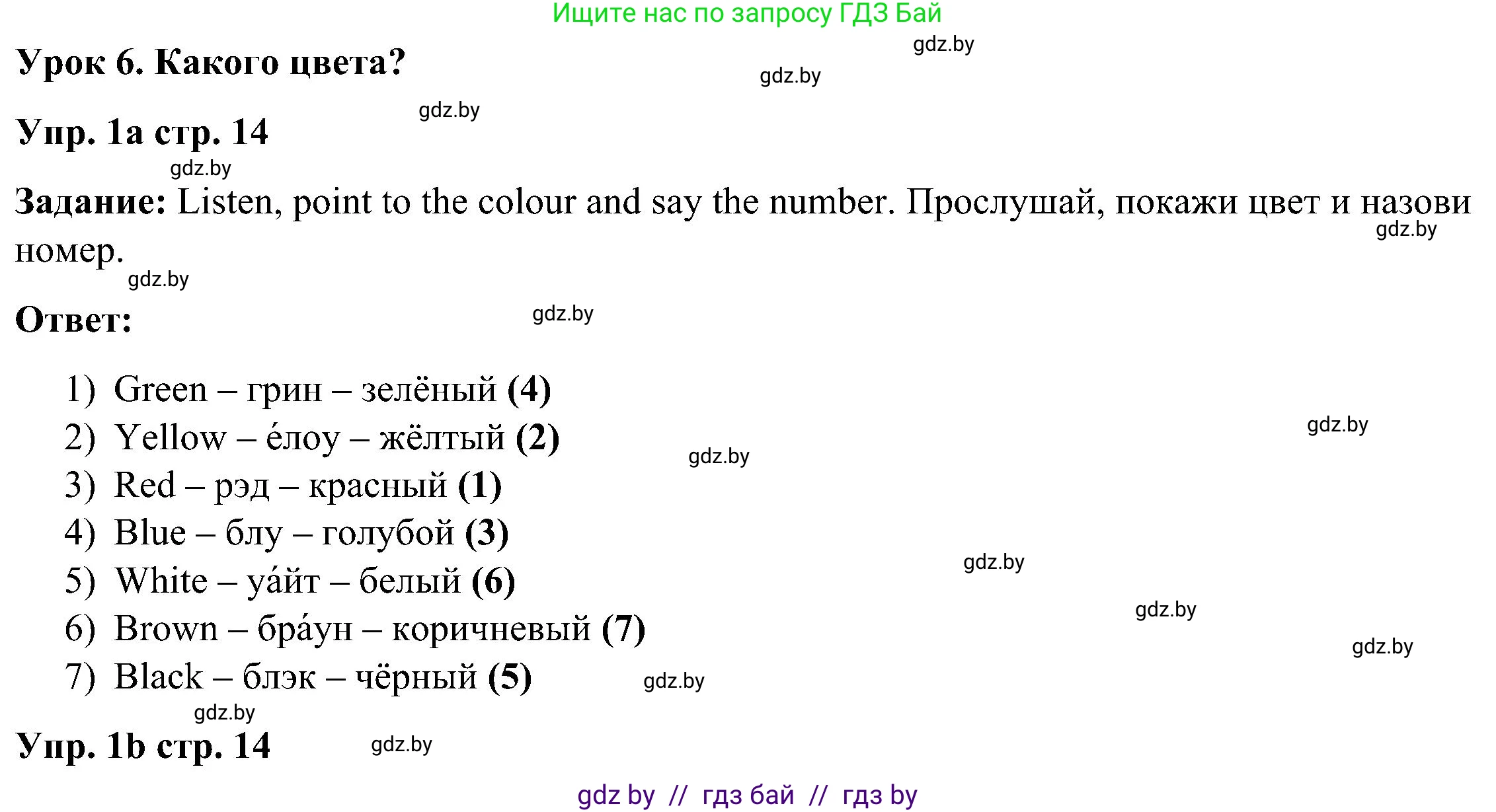 Английский язык (english), 3 класс Учебник, авторы: Лапицкая Людмила Михайловна (Lapitskaya Ludmila), Калишевич Алла Ивановна, Севрюкова Татьяна Юрьевна, Седунова Наталья Михайловна (Sedunova Natalia), издательство Вышэйшая школа, Минск, 2023, Часть 1, страница 14, номер 1, Решение