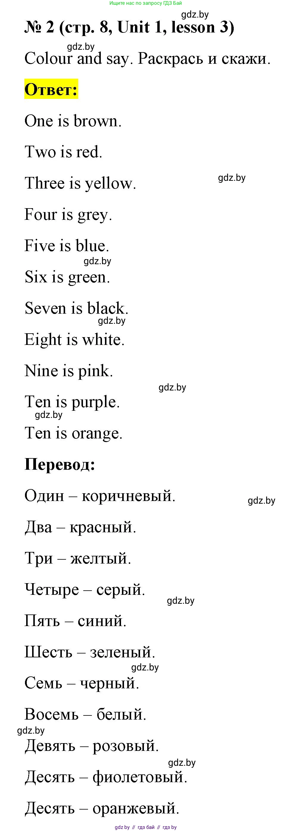 Английский язык (english), 3 класс практикум по грамматике (grammar), автор: Севрюкова Татьяна Юрьевна, издательство Аверсэв, Минск, 2023, салатового цвета, страница 8, номер 2, Решение