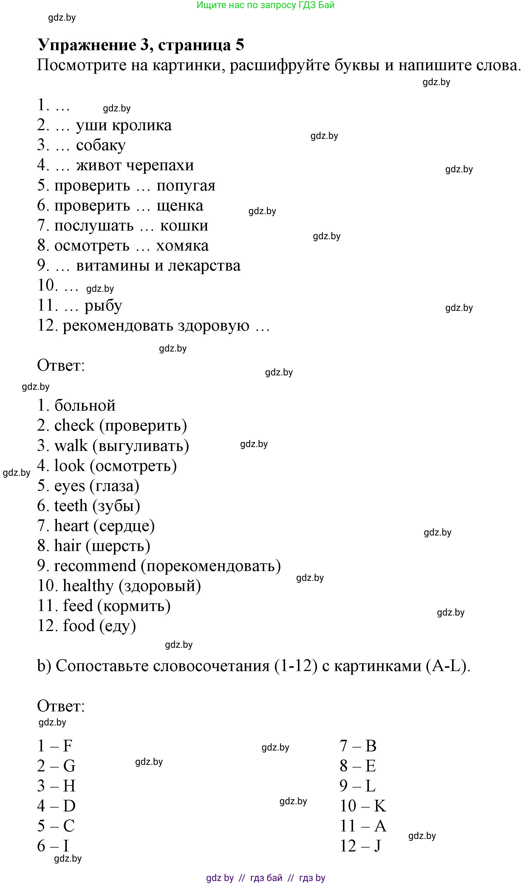 Английский язык (english), 4 класс практикум (activity book ), авторы: Лапицкая Людмила Михайловна (Lapitskaya Ludmila), Седунова Наталья Михайловна (Sedunova Natalia), издательство Аверсэв, Минск, 2025, Часть 2, страница 5, номер 3, Решение