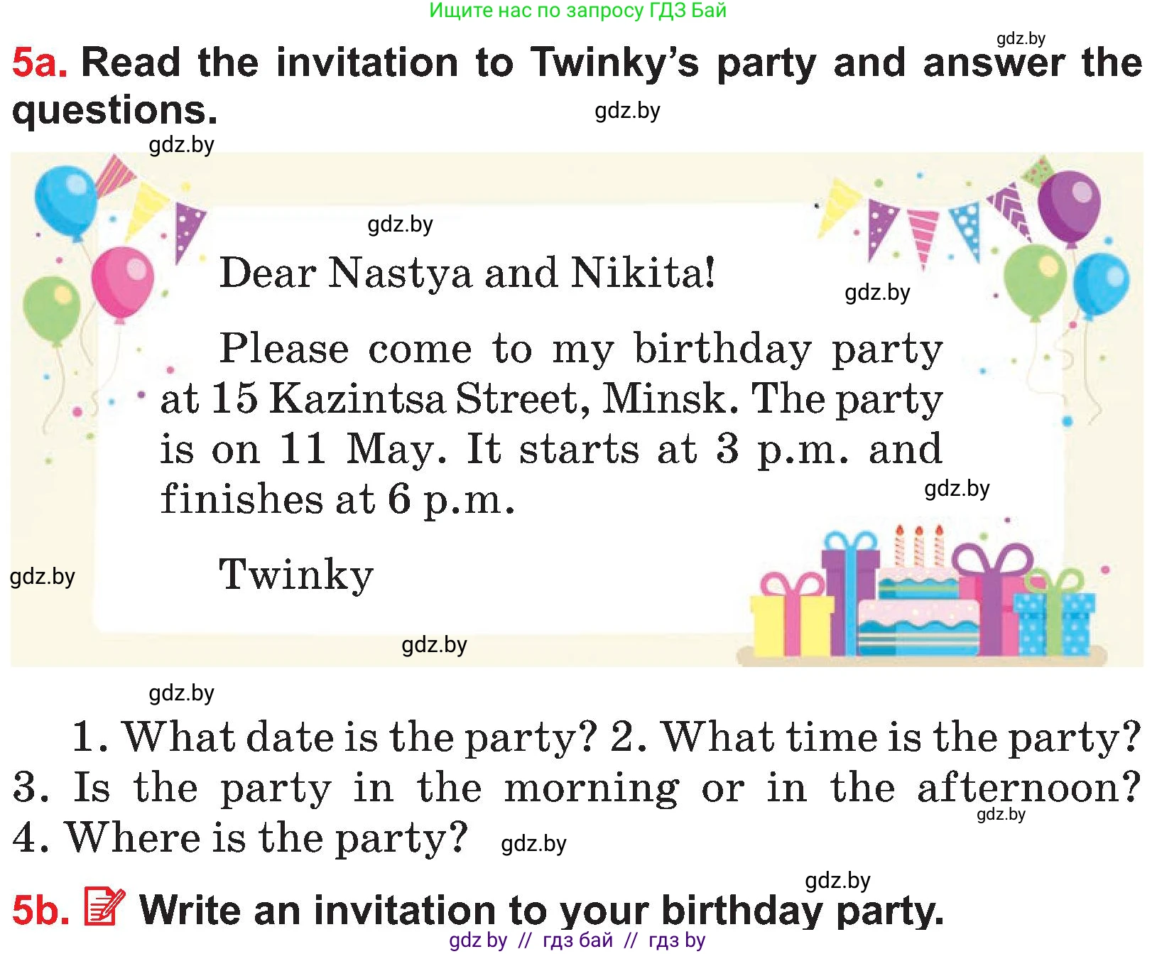 Английский язык (english), 4 класс Учебник (Student's book), авторы: Лапицкая Людмила Михайловна (Lapitskaya Ludmila), Седунова Наталья Михайловна (Sedunova Natalia), издательство Адукацыя i выхаванне, Минск, 2024, бирюзового цвета, Часть ( Part) 2, страница 126, номер 5, Условие