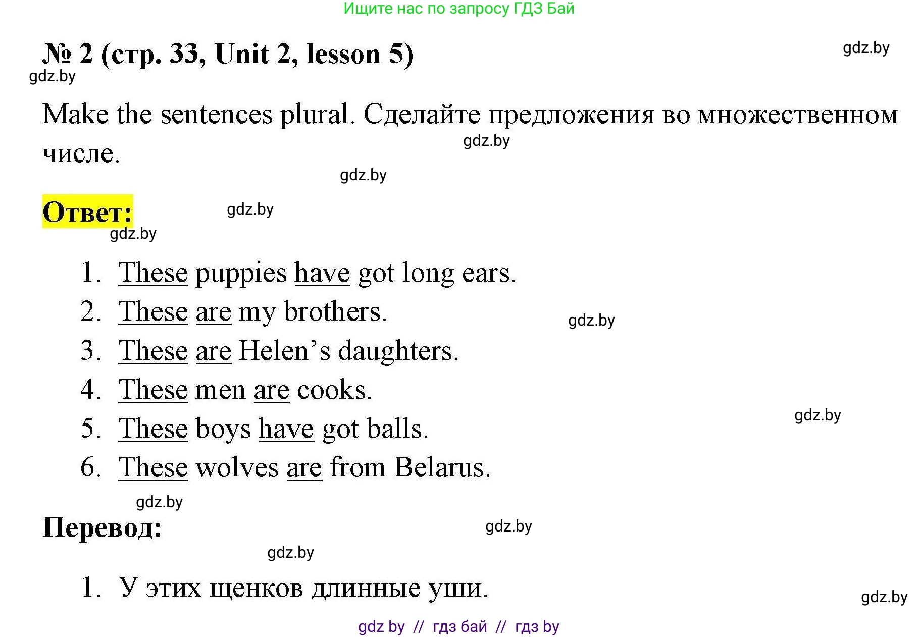 Английский язык (english), 4 класс практикум по грамматике (grammar), автор: Севрюкова Татьяна Юрьевна, издательство Аверсэв, Минск, 2023, страница 33, номер 2, Решение