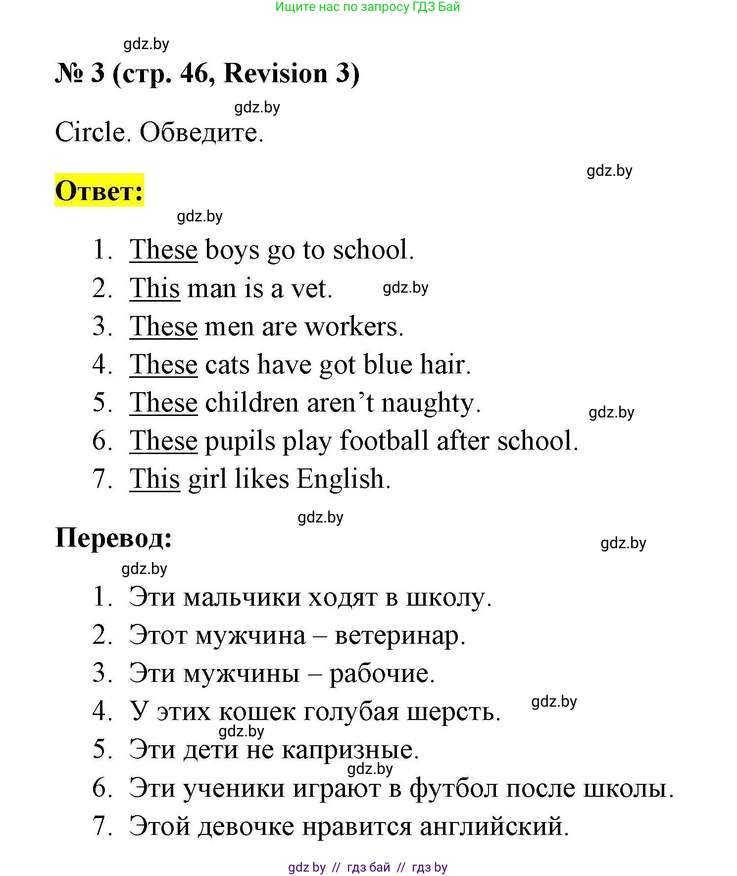 Английский язык (english), 4 класс практикум по грамматике (grammar), автор: Севрюкова Татьяна Юрьевна, издательство Аверсэв, Минск, 2023, страница 46, номер 3, Решение