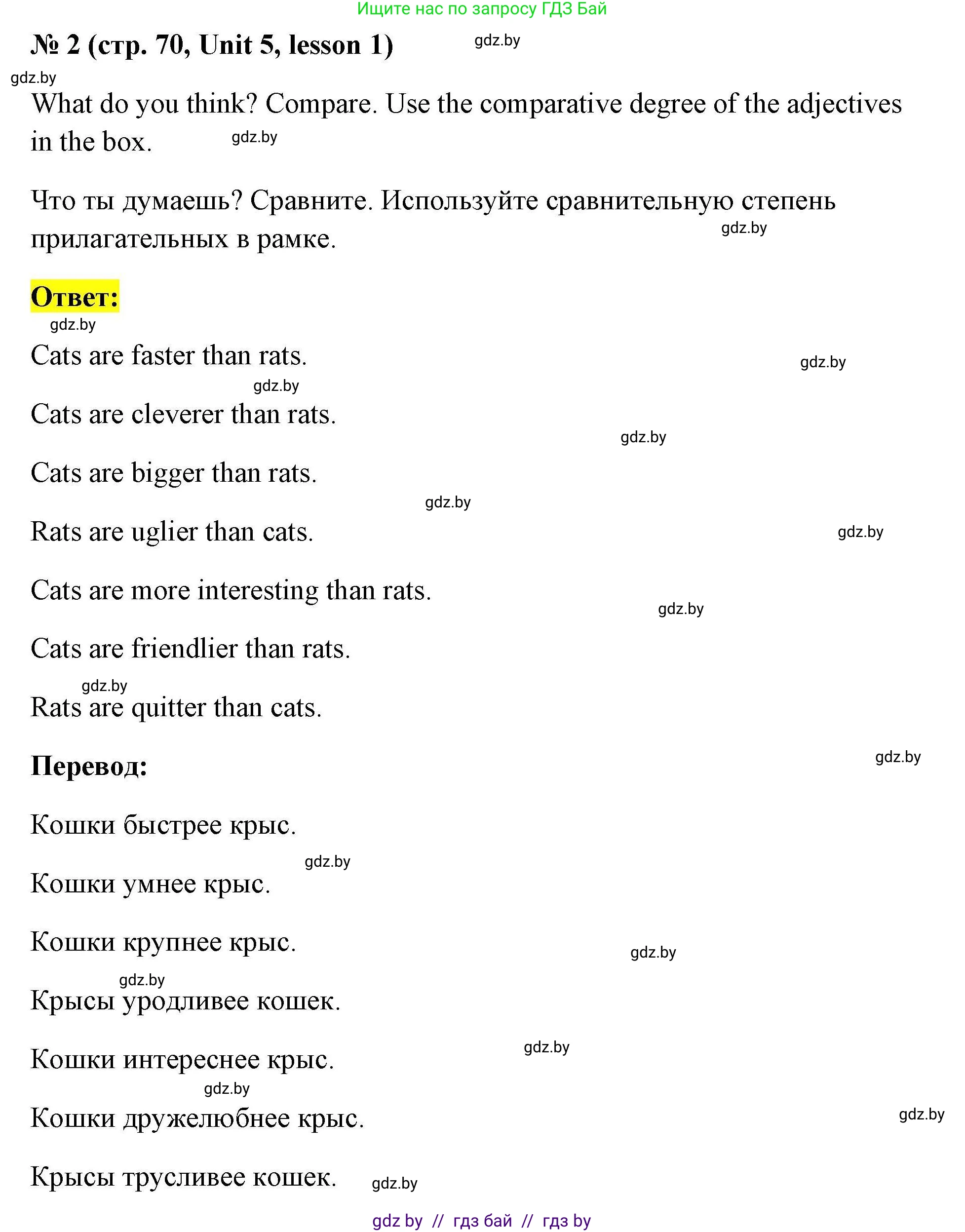 Английский язык (english), 4 класс практикум по грамматике (grammar), автор: Севрюкова Татьяна Юрьевна, издательство Аверсэв, Минск, 2023, страница 70, номер 2, Решение