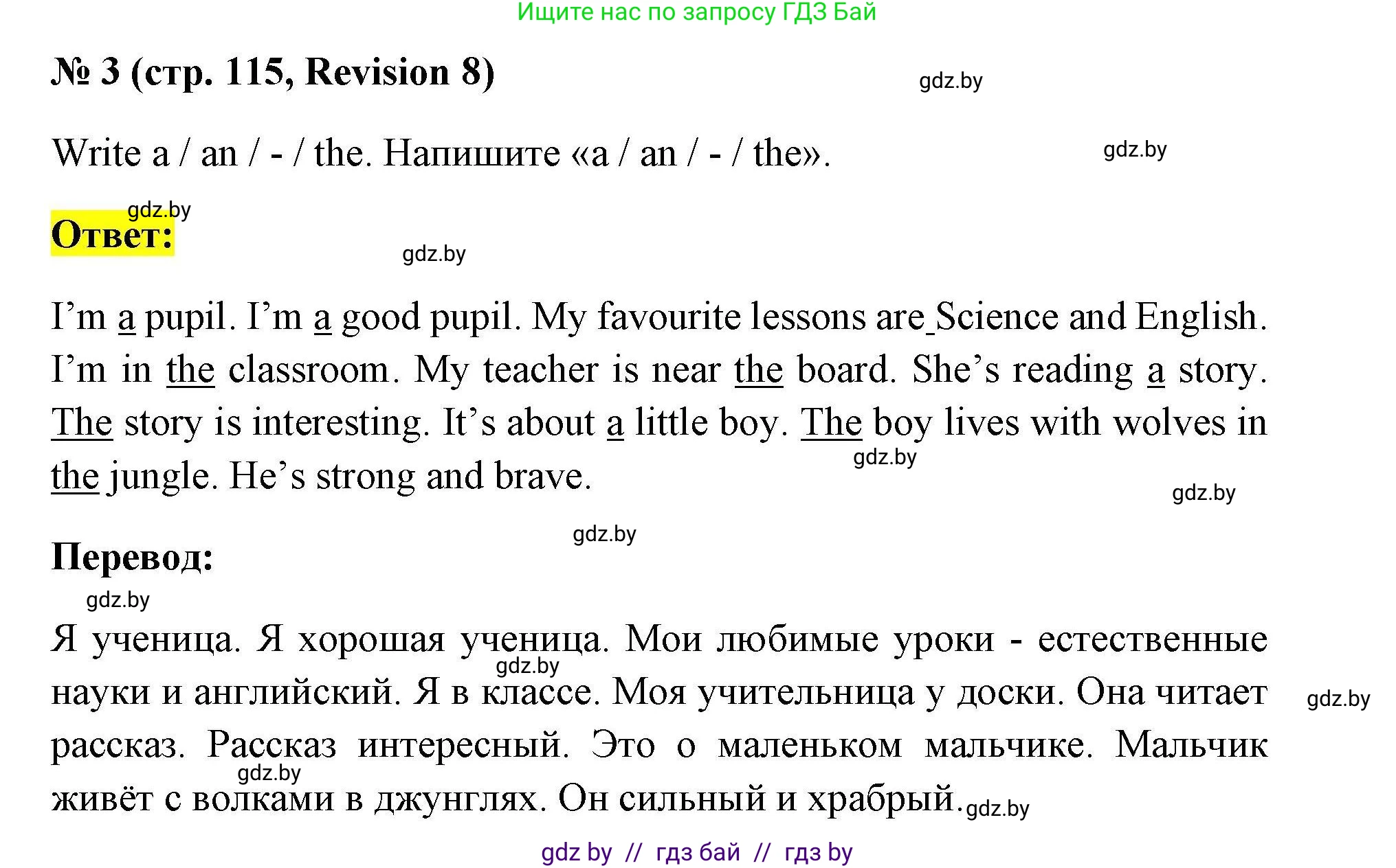 Английский язык (english), 4 класс практикум по грамматике (grammar), автор: Севрюкова Татьяна Юрьевна, издательство Аверсэв, Минск, 2023, страница 115, номер 3, Решение
