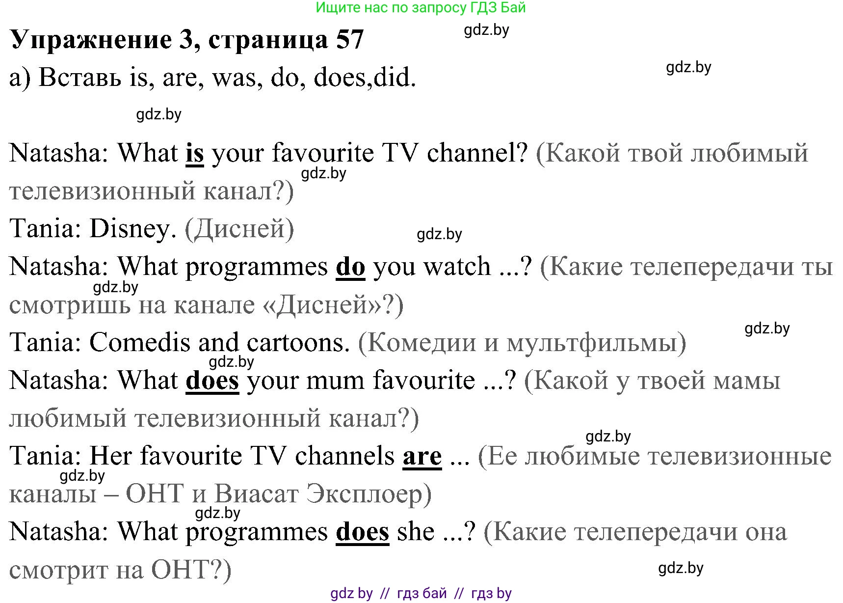 Английский язык (english), 5 класс практикум (activity book ), авторы: Демченко Наталья Валентиновна, Севрюкова Татьяна Юрьевна, Наумова Елена Георгиевна, Лапицкая Людмила Михайловна (Lapitskaya Ludmila), Юхнель Наталья Валентиновна, издательство Аверсэв, Минск, 2019, зелёного цвета, Часть 1, страница 57, номер 3, Решение 1