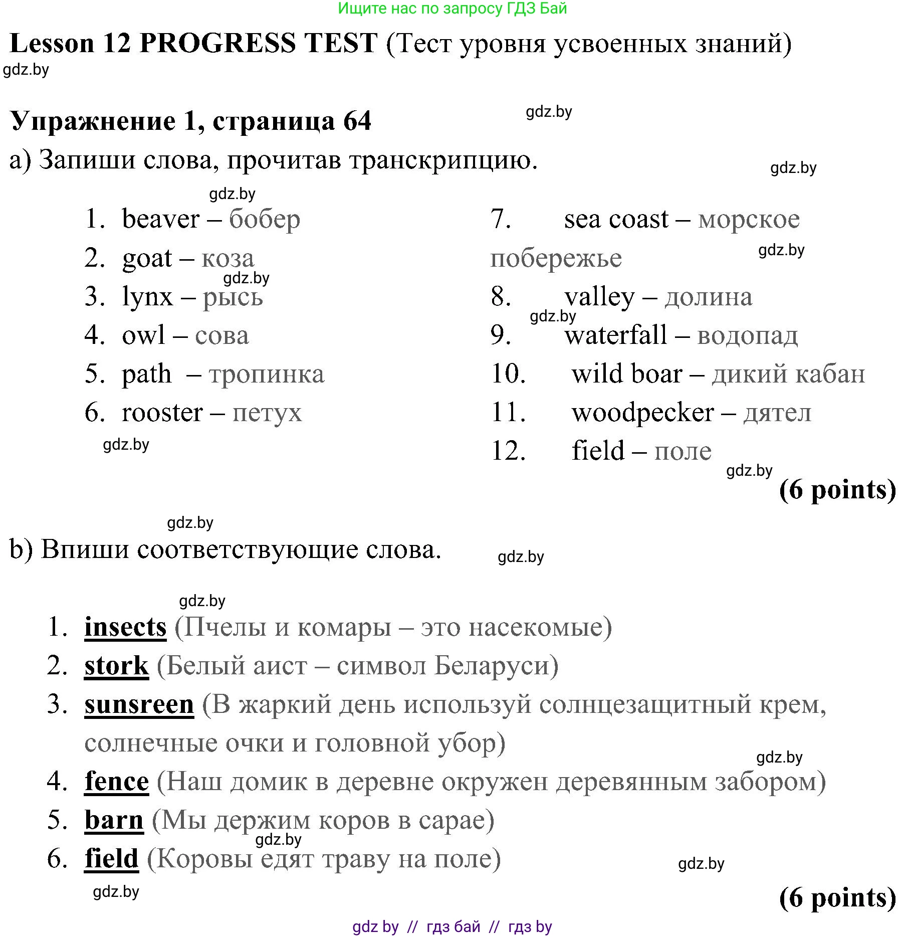 Английский язык (english), 5 класс практикум (activity book ), авторы: Демченко Наталья Валентиновна, Севрюкова Татьяна Юрьевна, Наумова Елена Георгиевна, Лапицкая Людмила Михайловна (Lapitskaya Ludmila), Юхнель Наталья Валентиновна, издательство Аверсэв, Минск, 2019, зелёного цвета, Часть 2, страница 64, номер 1, Решение 1