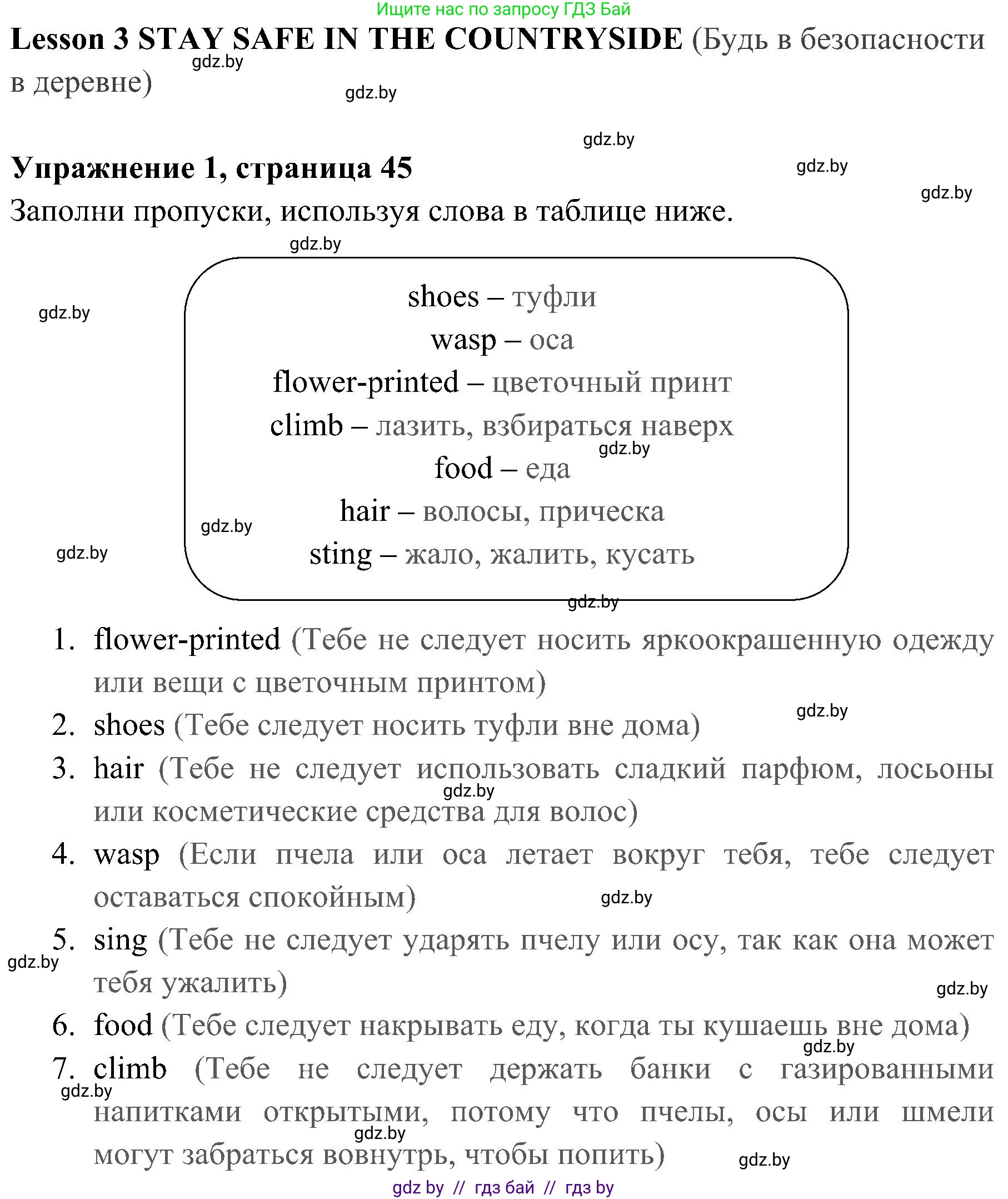 Английский язык (english), 5 класс практикум (activity book ), авторы: Демченко Наталья Валентиновна, Севрюкова Татьяна Юрьевна, Наумова Елена Георгиевна, Лапицкая Людмила Михайловна (Lapitskaya Ludmila), Юхнель Наталья Валентиновна, издательство Аверсэв, Минск, 2019, зелёного цвета, Часть 2, страница 45, номер 1, Решение 1
