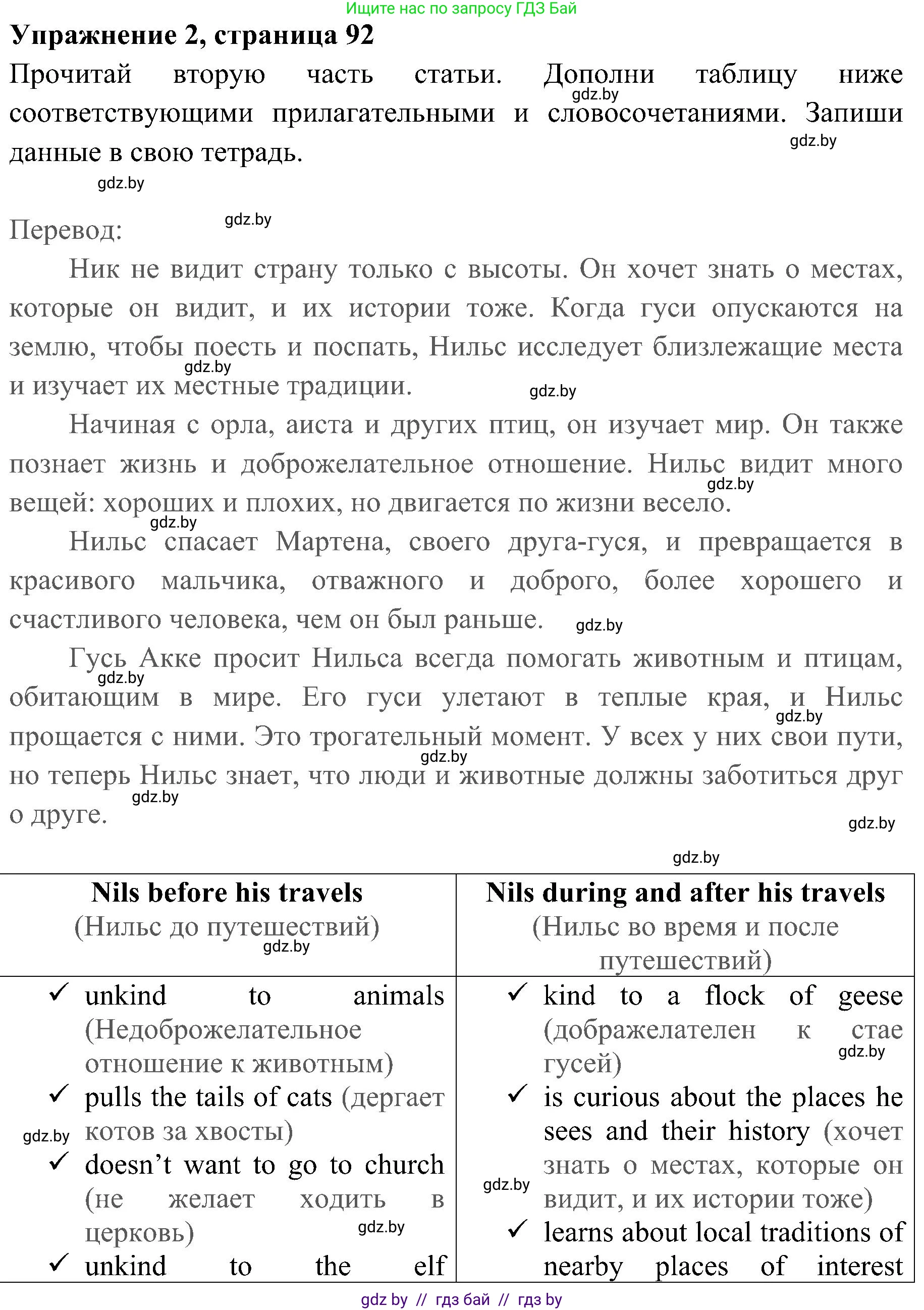 Английский язык (english), 5 класс практикум (activity book ), авторы: Демченко Наталья Валентиновна, Севрюкова Татьяна Юрьевна, Наумова Елена Георгиевна, Лапицкая Людмила Михайловна (Lapitskaya Ludmila), Юхнель Наталья Валентиновна, издательство Аверсэв, Минск, 2019, зелёного цвета, Часть 2, страница 92, номер 2, Решение 1