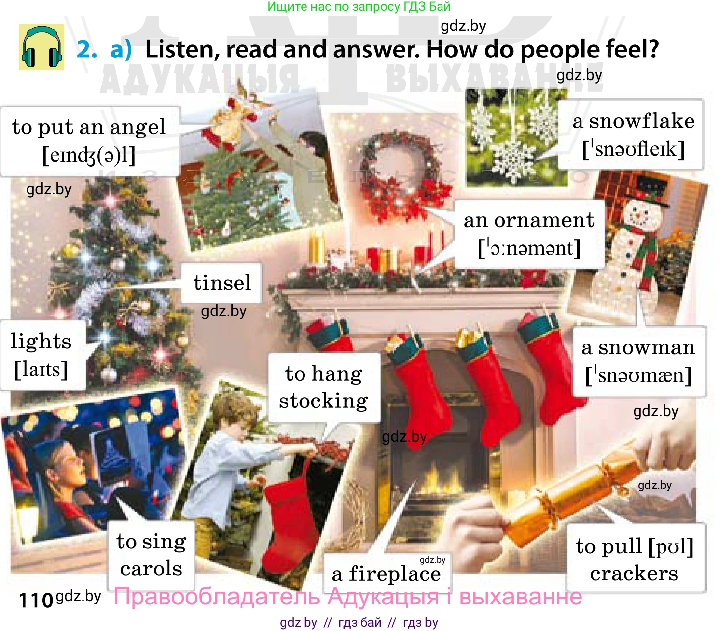 Английский язык (english), 5 класс Учебник, авторы: Демченко Наталья Валентиновна, Севрюкова Татьяна Юрьевна, Наумова Елена Георгиевна, Юхнель Наталья Валентиновна, Лапицкая Людмила Михайловна (Lapitskaya Ludmila), издательство Адукацыя i выхаванне, Минск, 2017, Часть ( Part) 1, страница 110, номер 2, Условие