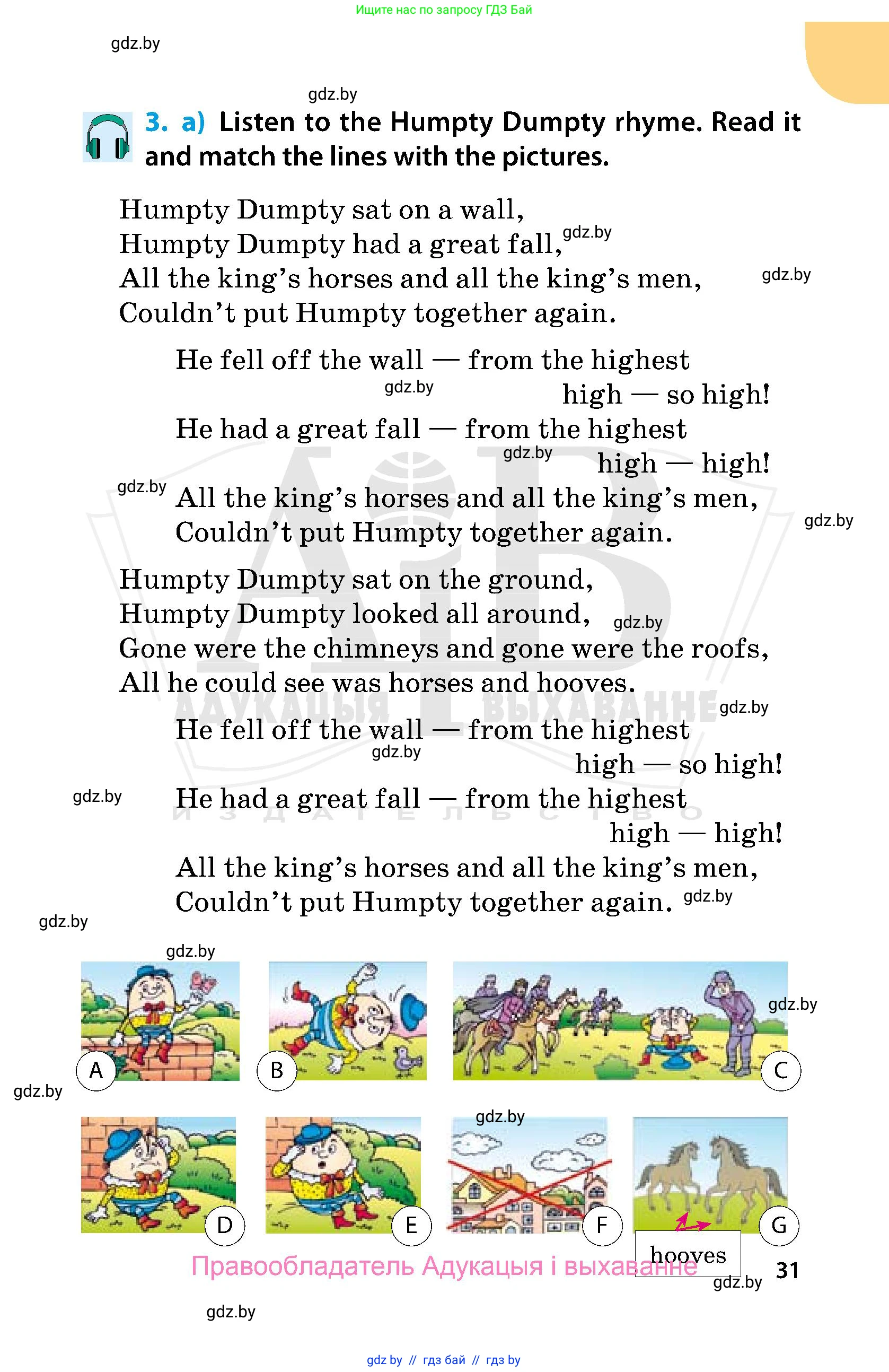 Английский язык (english), 5 класс Учебник, авторы: Демченко Наталья Валентиновна, Севрюкова Татьяна Юрьевна, Наумова Елена Георгиевна, Юхнель Наталья Валентиновна, Лапицкая Людмила Михайловна (Lapitskaya Ludmila), издательство Адукацыя i выхаванне, Минск, 2017, Часть ( Part) 1, страница 31