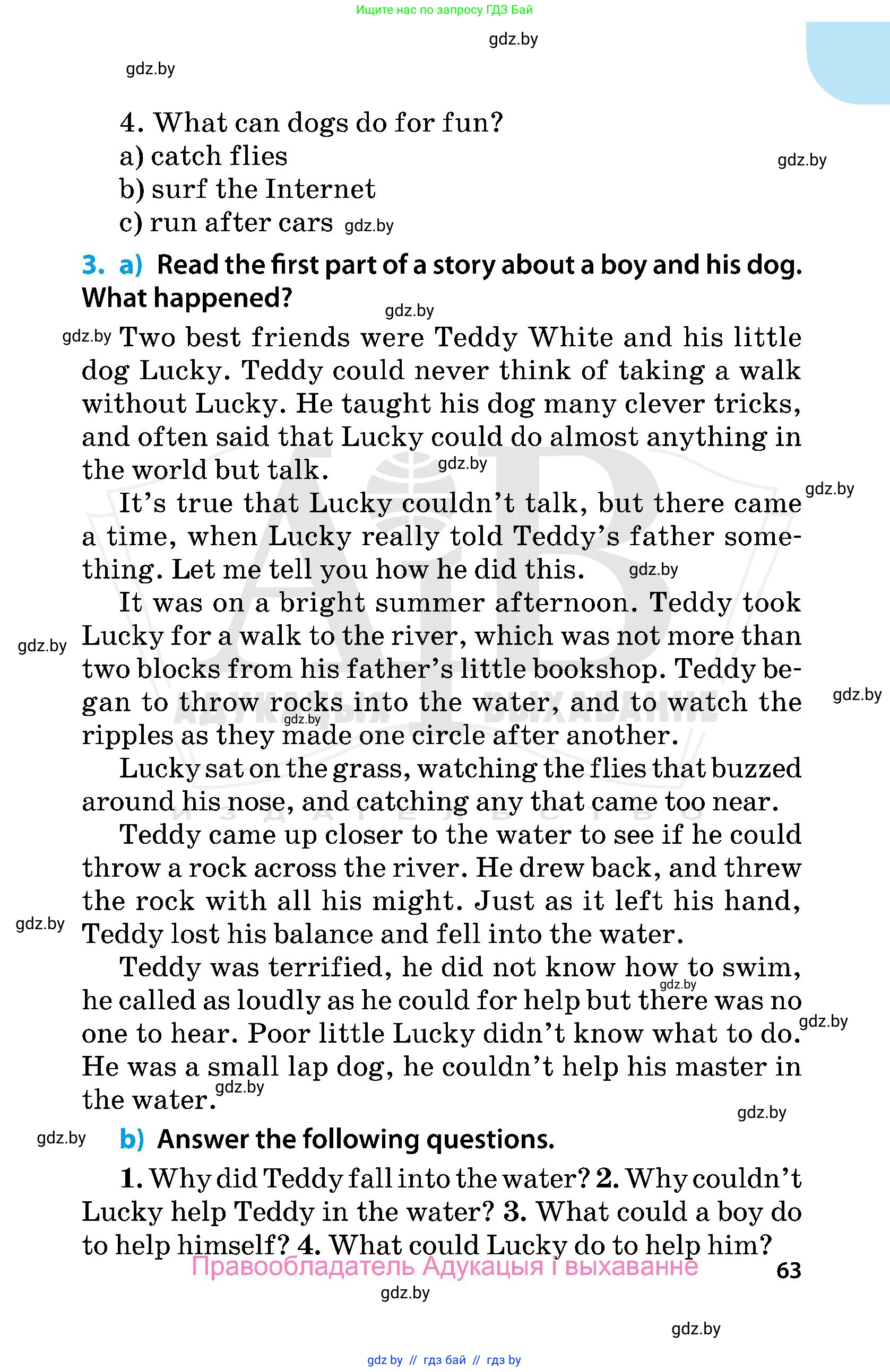 Английский язык (english), 5 класс Учебник, авторы: Демченко Наталья Валентиновна, Севрюкова Татьяна Юрьевна, Наумова Елена Георгиевна, Юхнель Наталья Валентиновна, Лапицкая Людмила Михайловна (Lapitskaya Ludmila), издательство Адукацыя i выхаванне, Минск, 2017, Часть ( Part) 1, страница 63