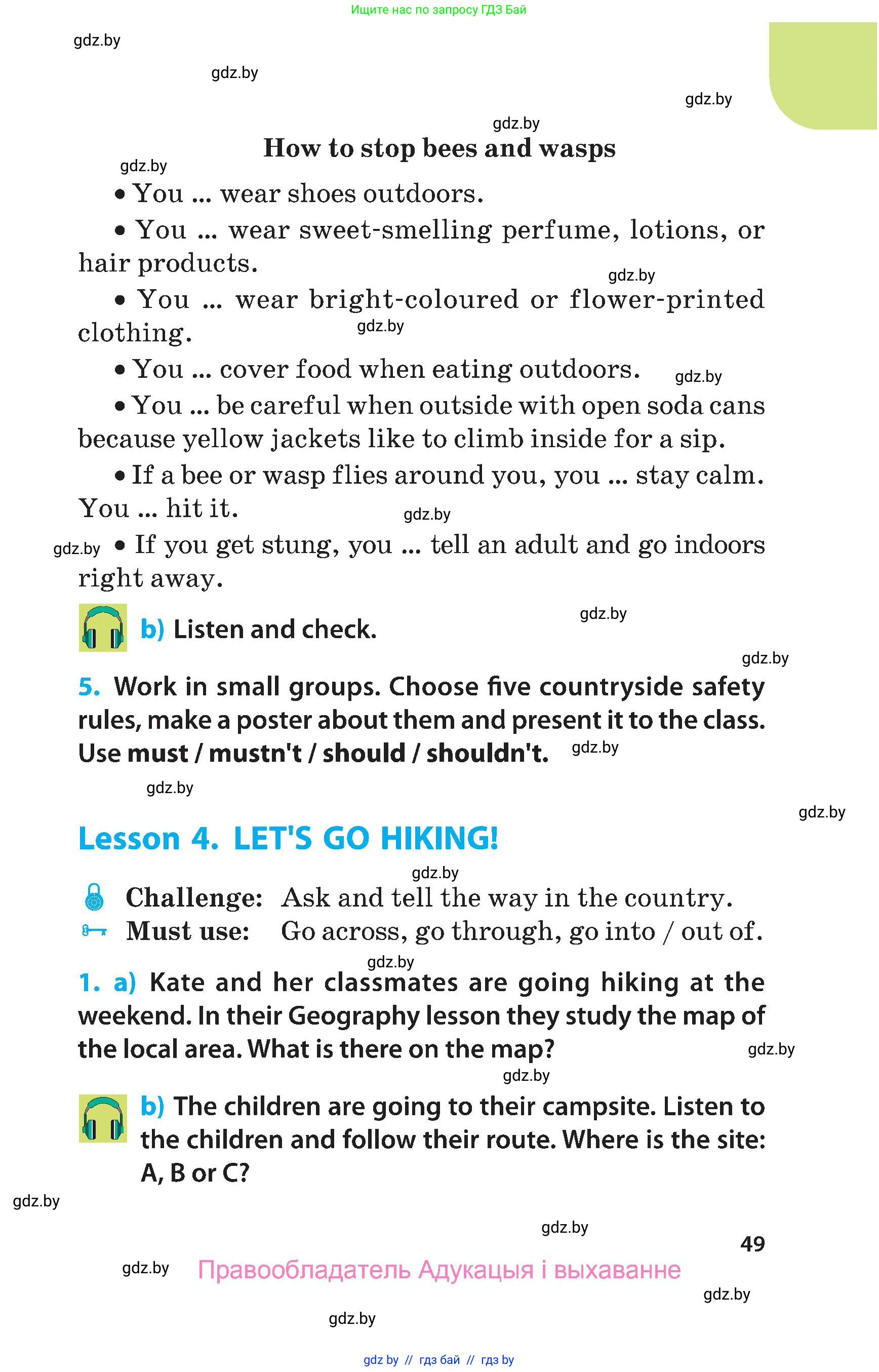 Английский язык (english), 5 класс Учебник, авторы: Демченко Наталья Валентиновна, Севрюкова Татьяна Юрьевна, Наумова Елена Георгиевна, Юхнель Наталья Валентиновна, Лапицкая Людмила Михайловна (Lapitskaya Ludmila), издательство Адукацыя i выхаванне, Минск, 2017, Часть ( Part) 2, страница 49