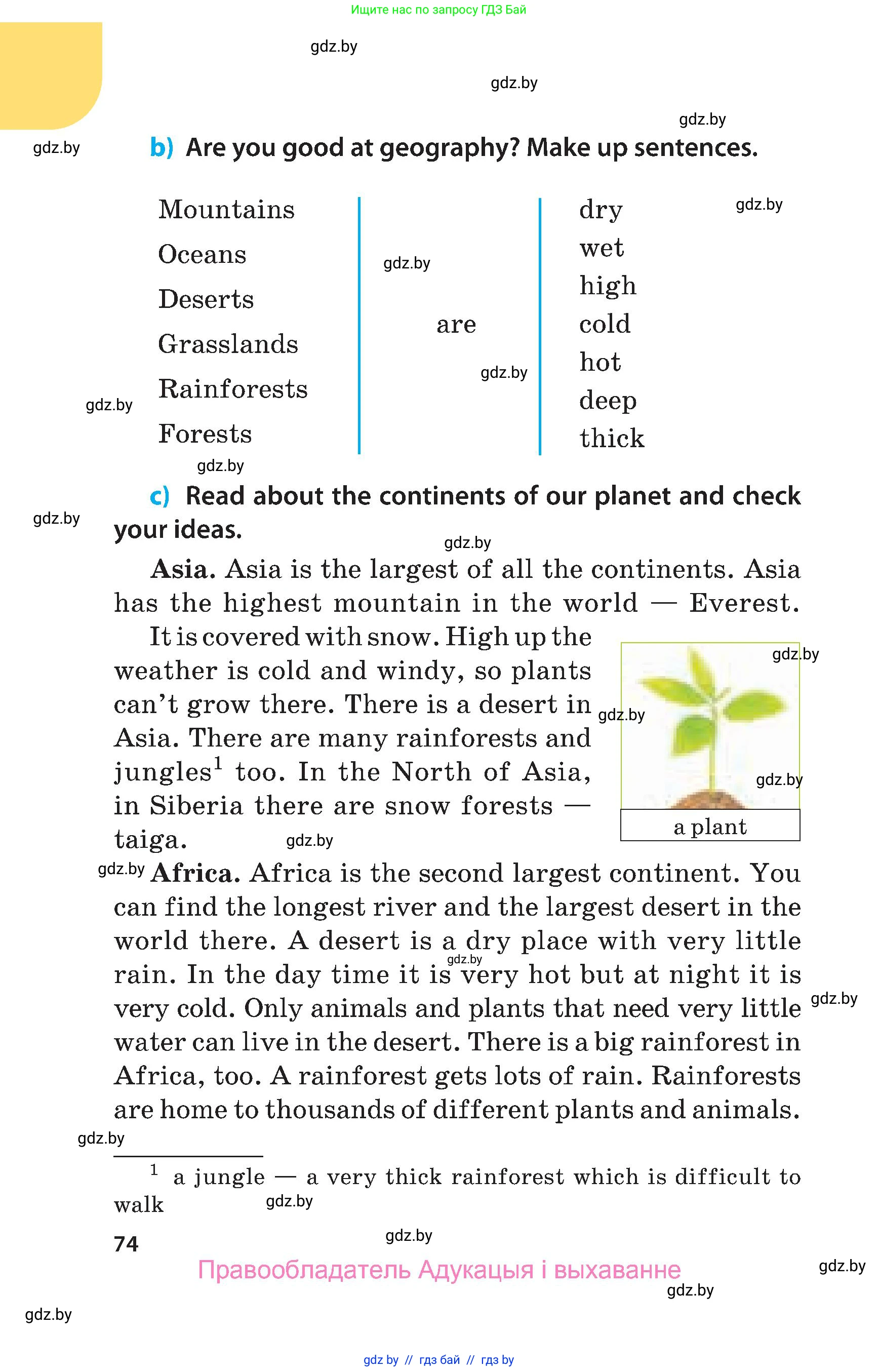 Английский язык (english), 5 класс Учебник, авторы: Демченко Наталья Валентиновна, Севрюкова Татьяна Юрьевна, Наумова Елена Георгиевна, Юхнель Наталья Валентиновна, Лапицкая Людмила Михайловна (Lapitskaya Ludmila), издательство Адукацыя i выхаванне, Минск, 2017, страница 74