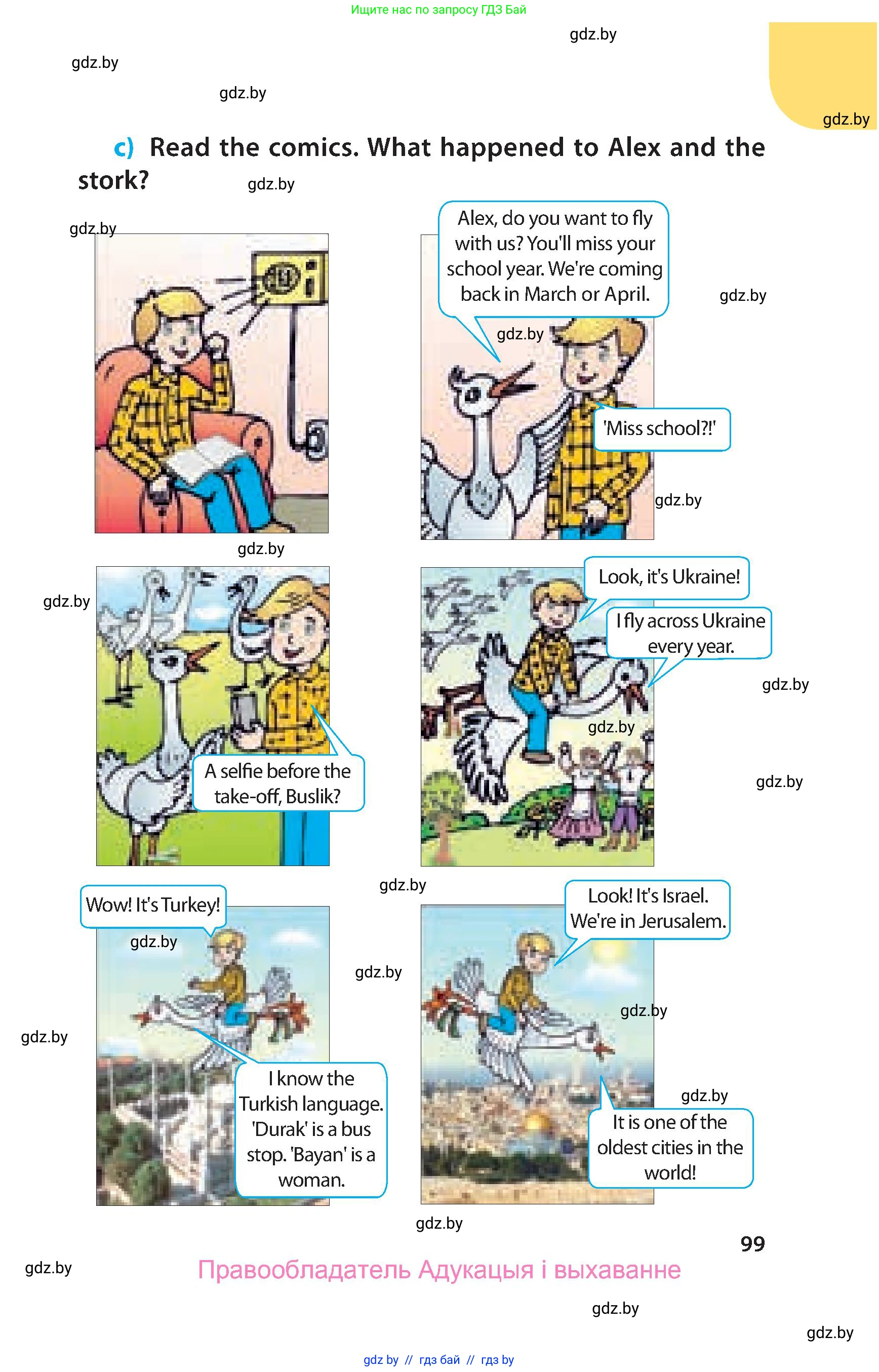 Английский язык (english), 5 класс Учебник, авторы: Демченко Наталья Валентиновна, Севрюкова Татьяна Юрьевна, Наумова Елена Георгиевна, Юхнель Наталья Валентиновна, Лапицкая Людмила Михайловна (Lapitskaya Ludmila), издательство Адукацыя i выхаванне, Минск, 2017, страница 99