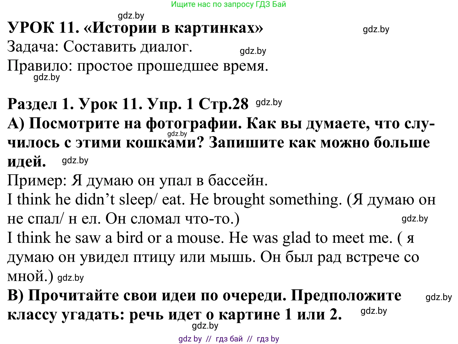 Английский язык (english), 5 класс Учебник, авторы: Демченко Наталья Валентиновна, Севрюкова Татьяна Юрьевна, Наумова Елена Георгиевна, Юхнель Наталья Валентиновна, Лапицкая Людмила Михайловна (Lapitskaya Ludmila), издательство Адукацыя i выхаванне, Минск, 2017, Часть ( Part) 1, страница 28, номер 1, Решение 2