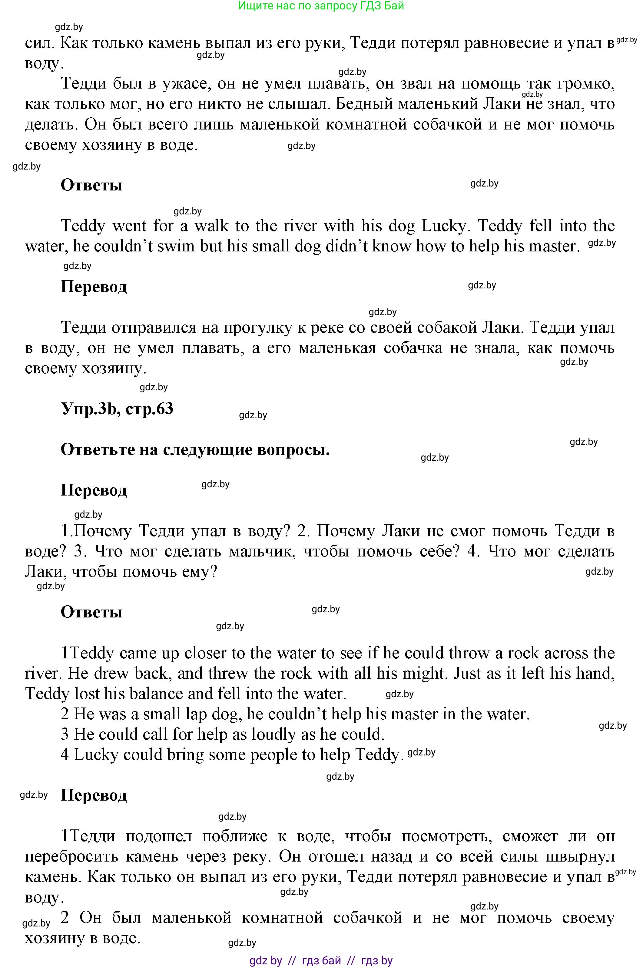 Английский язык (english), 5 класс Учебник, авторы: Демченко Наталья Валентиновна, Севрюкова Татьяна Юрьевна, Наумова Елена Георгиевна, Юхнель Наталья Валентиновна, Лапицкая Людмила Михайловна (Lapitskaya Ludmila), издательство Адукацыя i выхаванне, Минск, 2017, Часть ( Part) 1, страница 63, номер 3, Решение 1 (продолжение 2)