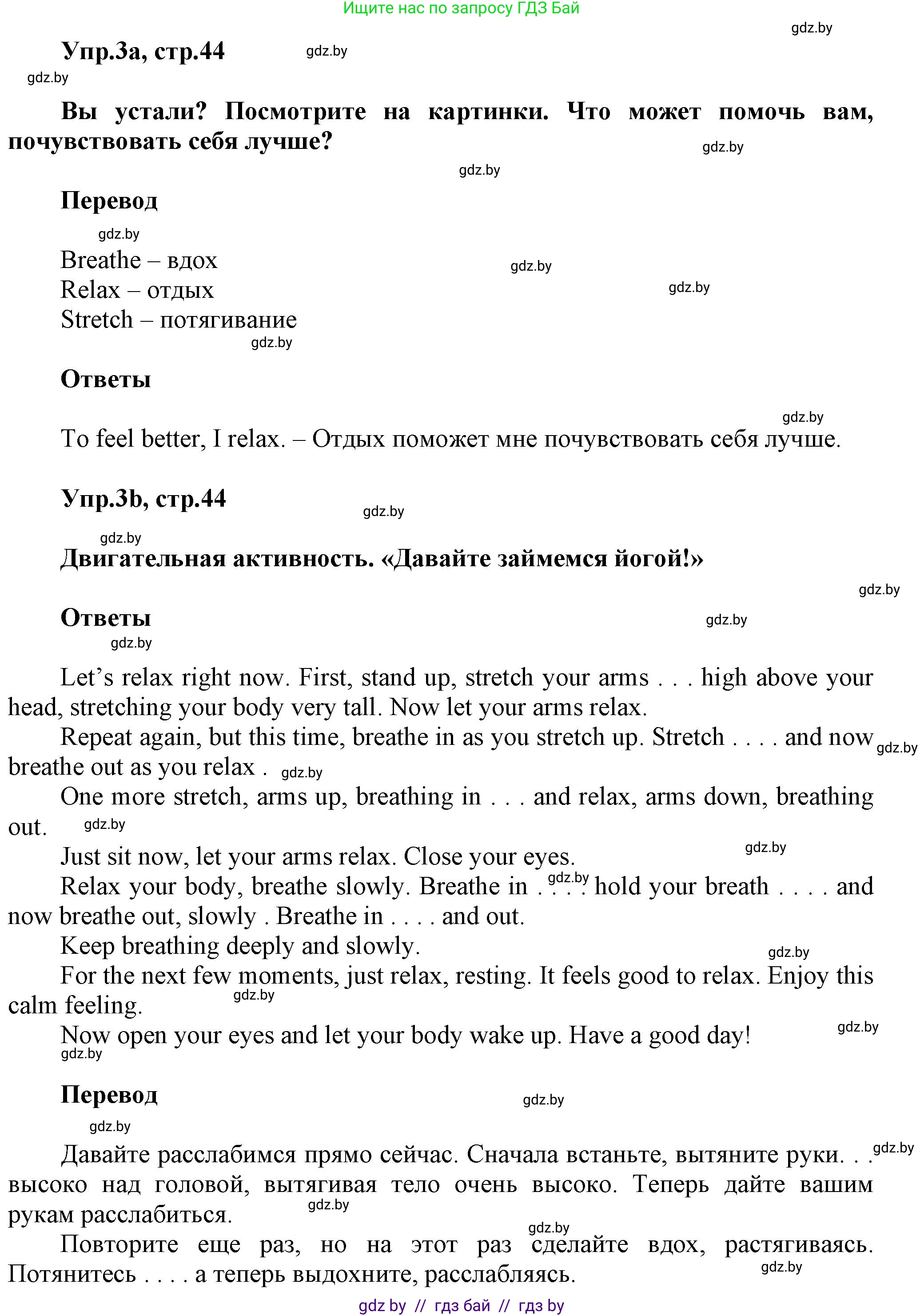 Английский язык (english), 5 класс Учебник, авторы: Демченко Наталья Валентиновна, Севрюкова Татьяна Юрьевна, Наумова Елена Георгиевна, Юхнель Наталья Валентиновна, Лапицкая Людмила Михайловна (Lapitskaya Ludmila), издательство Адукацыя i выхаванне, Минск, 2017, Часть ( Part) 1, страница 44, номер 3, Решение 1