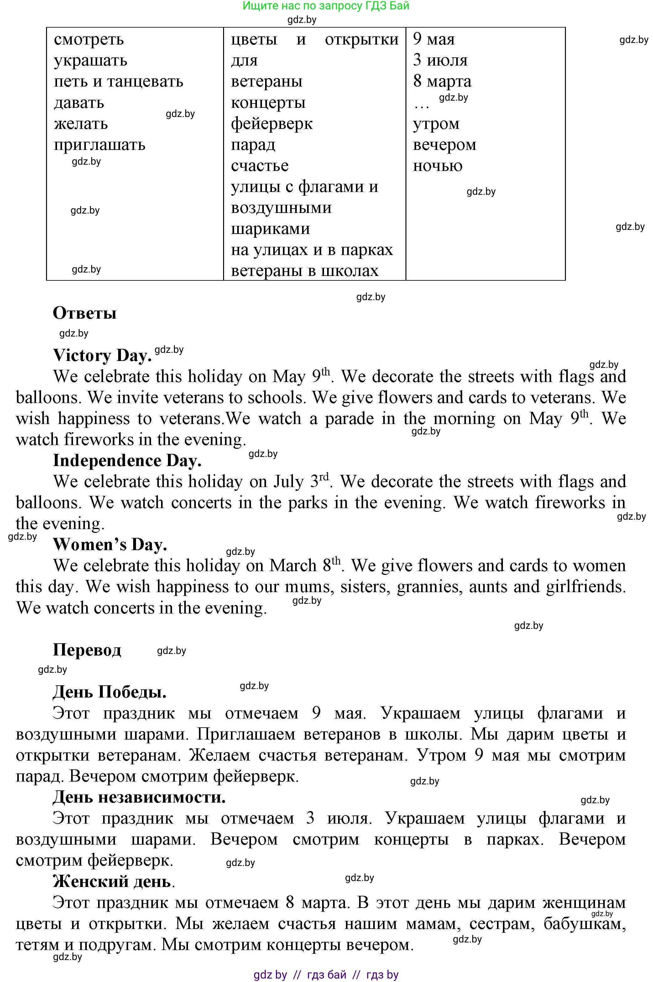Английский язык (english), 5 класс Учебник, авторы: Демченко Наталья Валентиновна, Севрюкова Татьяна Юрьевна, Наумова Елена Георгиевна, Юхнель Наталья Валентиновна, Лапицкая Людмила Михайловна (Lapitskaya Ludmila), издательство Адукацыя i выхаванне, Минск, 2017, Часть ( Part) 1, страница 102, номер 5, Решение 1 (продолжение 2)