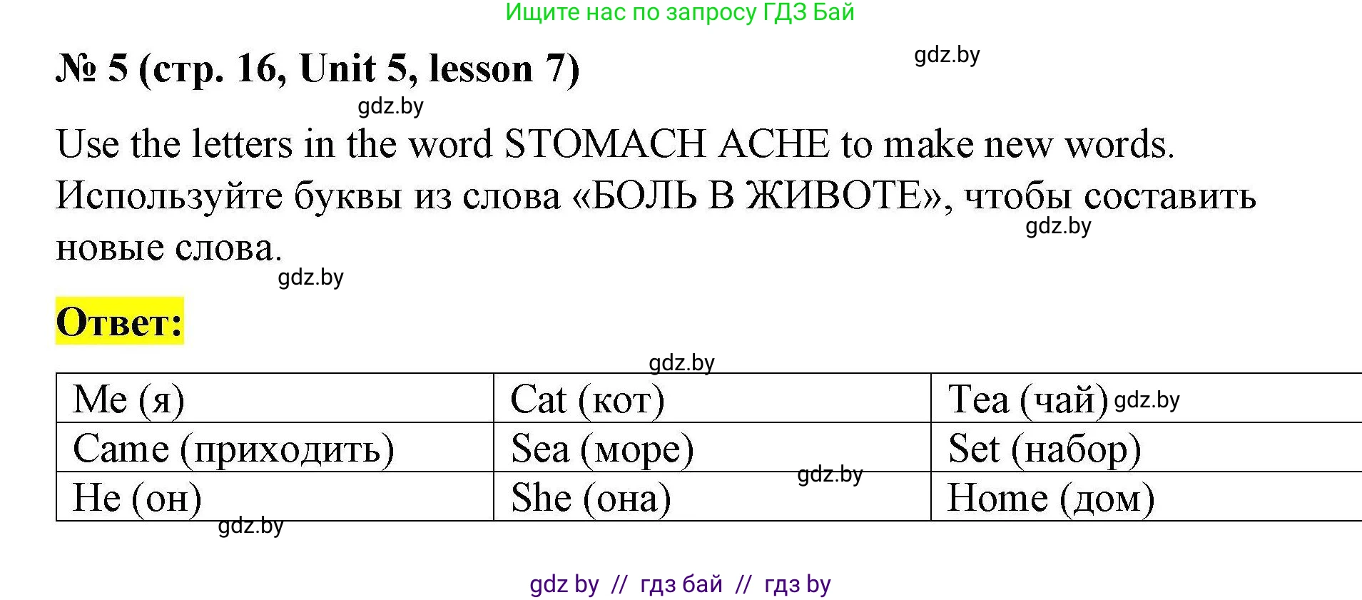 Английский язык (english), 5 класс Рабочая тетрадь (workbook), авторы: Лапицкая Людмила Михайловна (Lapitskaya Ludmila), Калишевич Алла Ивановна, Севрюкова Татьяна Юрьевна, Седунова Наталья Михайловна (Sedunova Natalia), издательство Аверсэв, Минск, 2020, оранжевого цвета, Часть 2, страница 16, номер 5, Решение