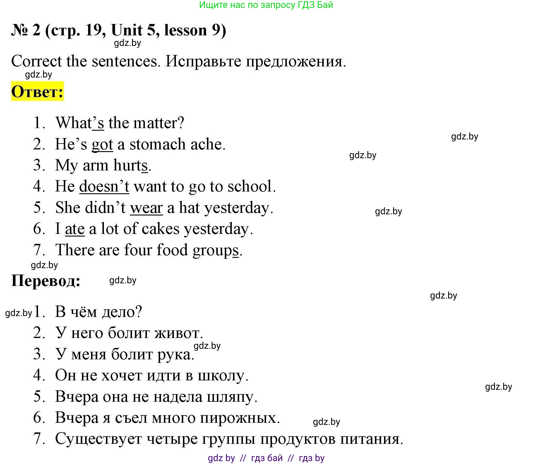 Английский язык (english), 5 класс Рабочая тетрадь (workbook), авторы: Лапицкая Людмила Михайловна (Lapitskaya Ludmila), Калишевич Алла Ивановна, Севрюкова Татьяна Юрьевна, Седунова Наталья Михайловна (Sedunova Natalia), издательство Аверсэв, Минск, 2020, оранжевого цвета, Часть 2, страница 19, номер 2, Решение