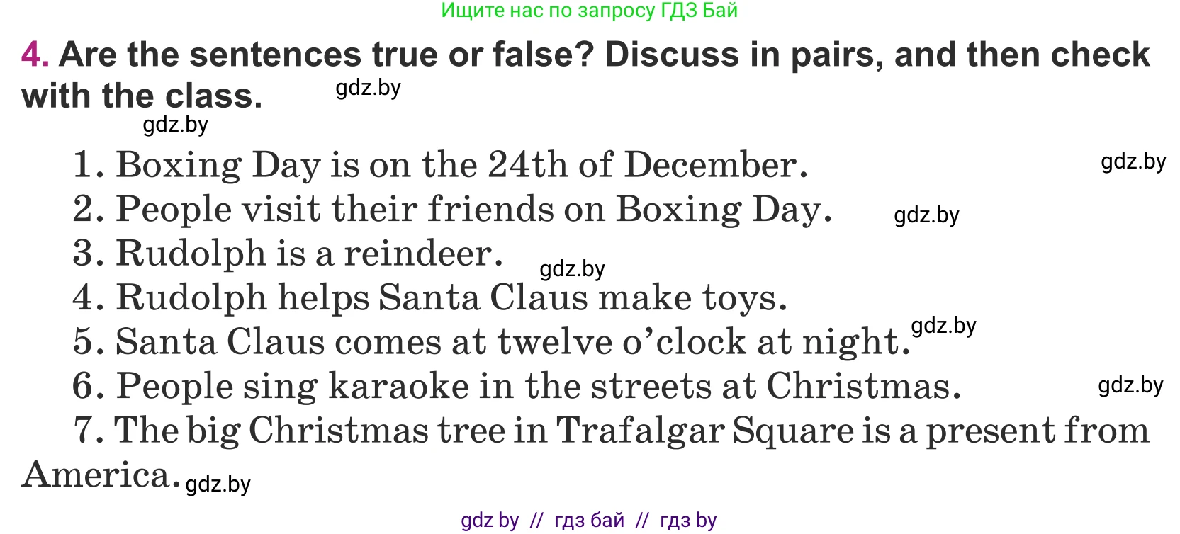 Английский язык (english), 5 класс Учебник (Student's book), авторы: Лапицкая Людмила Михайловна (Lapitskaya Ludmila), Калишевич Алла Ивановна, Севрюкова Татьяна Юрьевна, Седунова Наталья Михайловна (Sedunova Natalia), издательство Вышэйшая школа, Минск, 2020, Часть 1, страница 134, номер 4, Условие