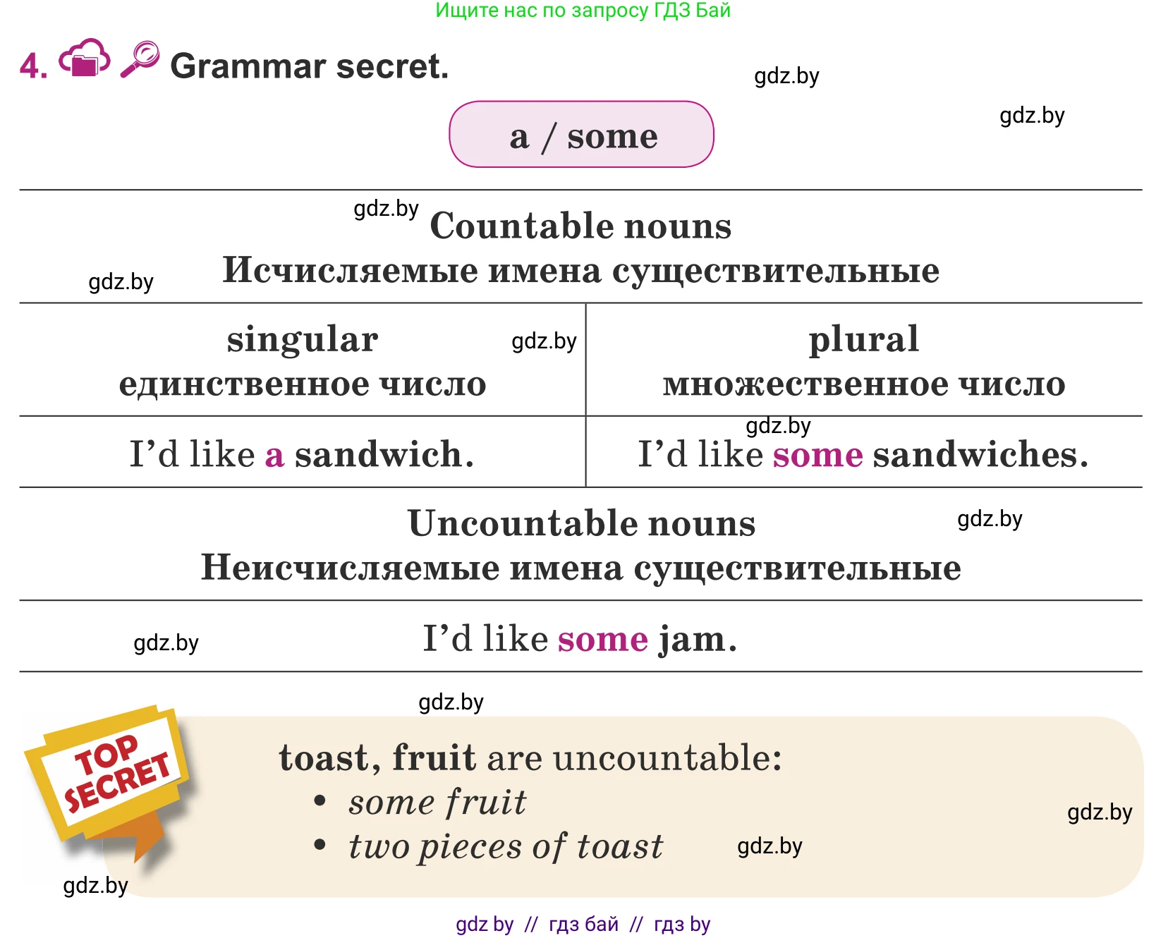 Английский язык (english), 5 класс Учебник (Student's book), авторы: Лапицкая Людмила Михайловна (Lapitskaya Ludmila), Калишевич Алла Ивановна, Севрюкова Татьяна Юрьевна, Седунова Наталья Михайловна (Sedunova Natalia), издательство Вышэйшая школа, Минск, 2020, Часть 2, страница 6, номер 4, Условие