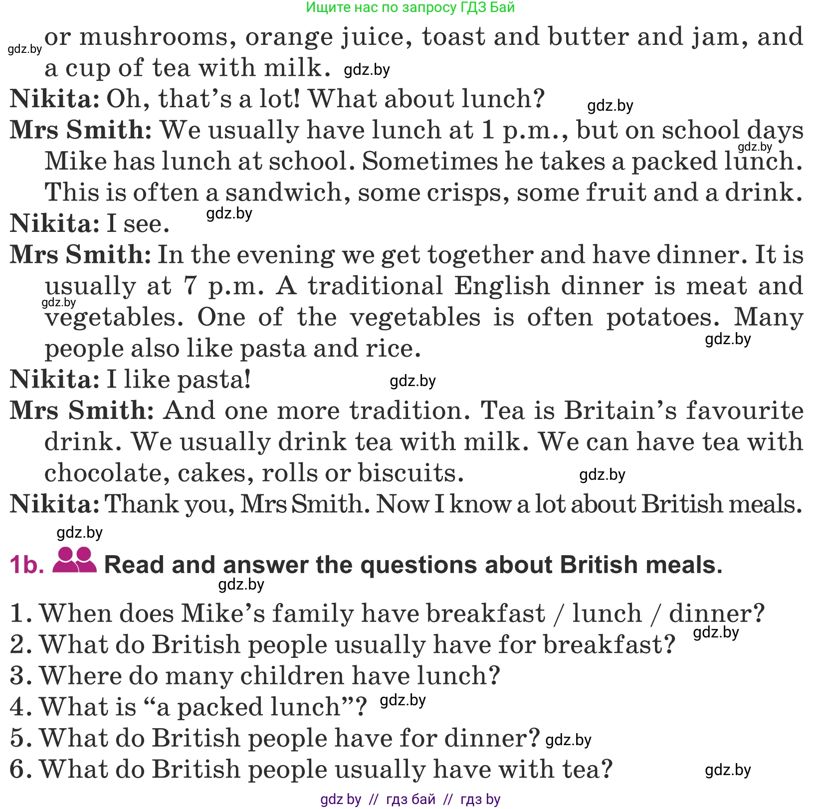 Английский язык (english), 5 класс Учебник (Student's book), авторы: Лапицкая Людмила Михайловна (Lapitskaya Ludmila), Калишевич Алла Ивановна, Севрюкова Татьяна Юрьевна, Седунова Наталья Михайловна (Sedunova Natalia), издательство Вышэйшая школа, Минск, 2020, Часть 2, страница 7, номер 1, Условие (продолжение 2)