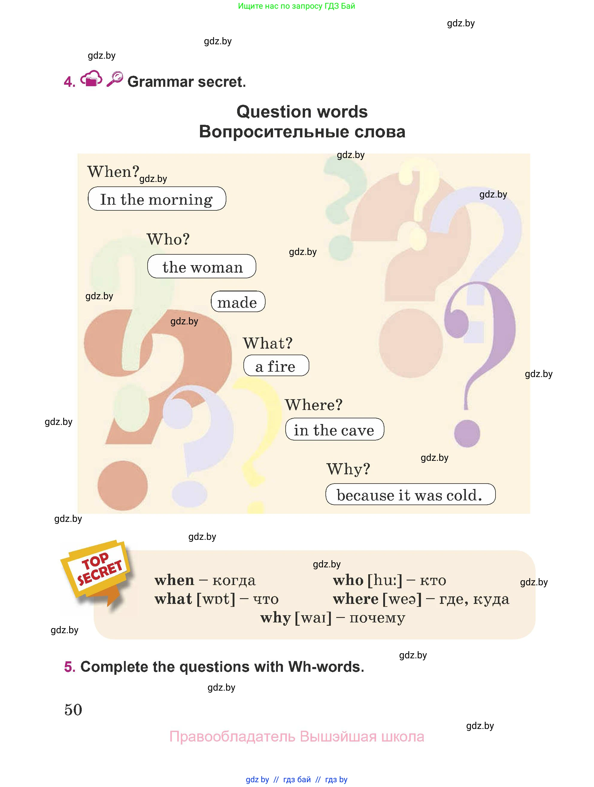 Английский язык (english), 5 класс Учебник (Student's book), авторы: Лапицкая Людмила Михайловна (Lapitskaya Ludmila), Калишевич Алла Ивановна, Севрюкова Татьяна Юрьевна, Седунова Наталья Михайловна (Sedunova Natalia), издательство Вышэйшая школа, Минск, 2020, Часть 1, страница 50