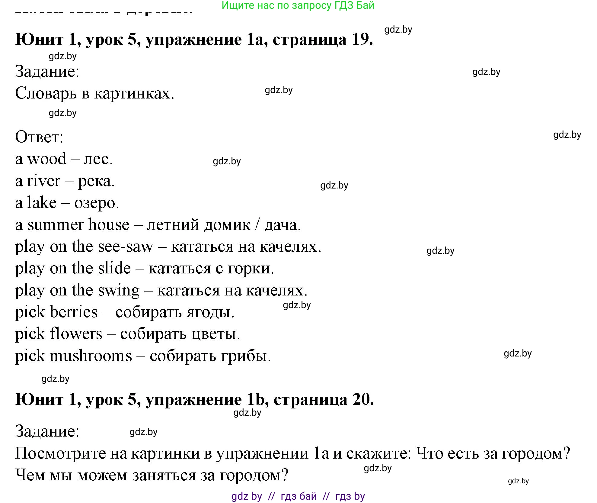 Английский язык (english), 5 класс Учебник (Student's book), авторы: Лапицкая Людмила Михайловна (Lapitskaya Ludmila), Калишевич Алла Ивановна, Севрюкова Татьяна Юрьевна, Седунова Наталья Михайловна (Sedunova Natalia), издательство Вышэйшая школа, Минск, 2020, Часть 1, страница 19, номер 1, Решение 1