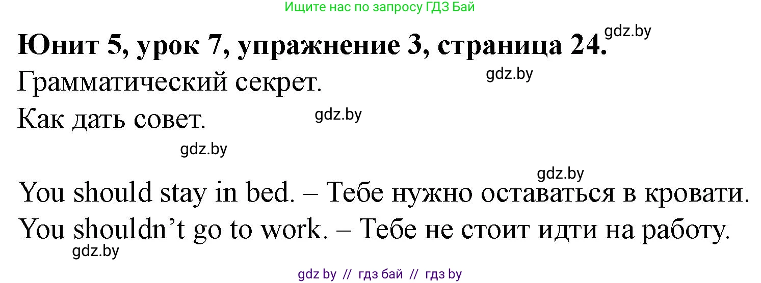 Английский язык (english), 5 класс Учебник (Student's book), авторы: Лапицкая Людмила Михайловна (Lapitskaya Ludmila), Калишевич Алла Ивановна, Севрюкова Татьяна Юрьевна, Седунова Наталья Михайловна (Sedunova Natalia), издательство Вышэйшая школа, Минск, 2020, Часть 2, страница 24, номер 3, Решение 1